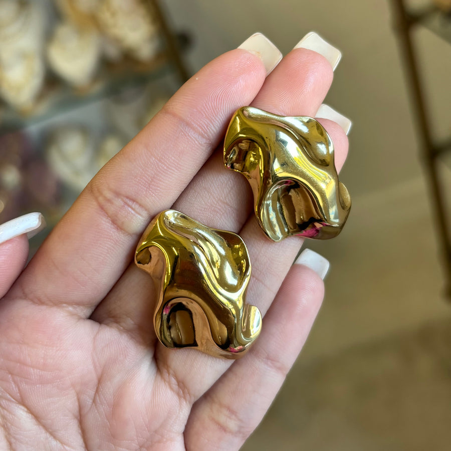 Abstract Gold Earrings