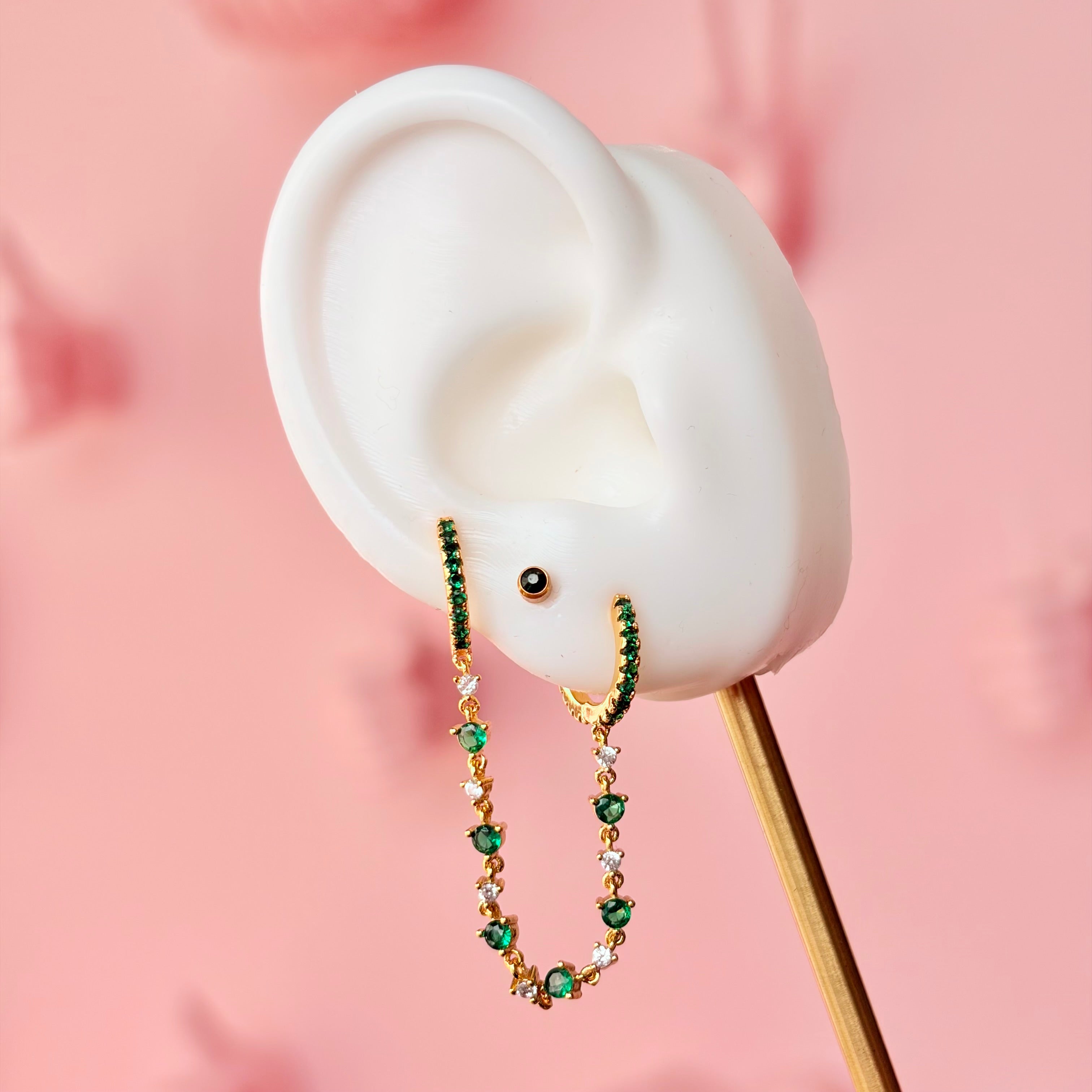 Double Crystal Color Hoops