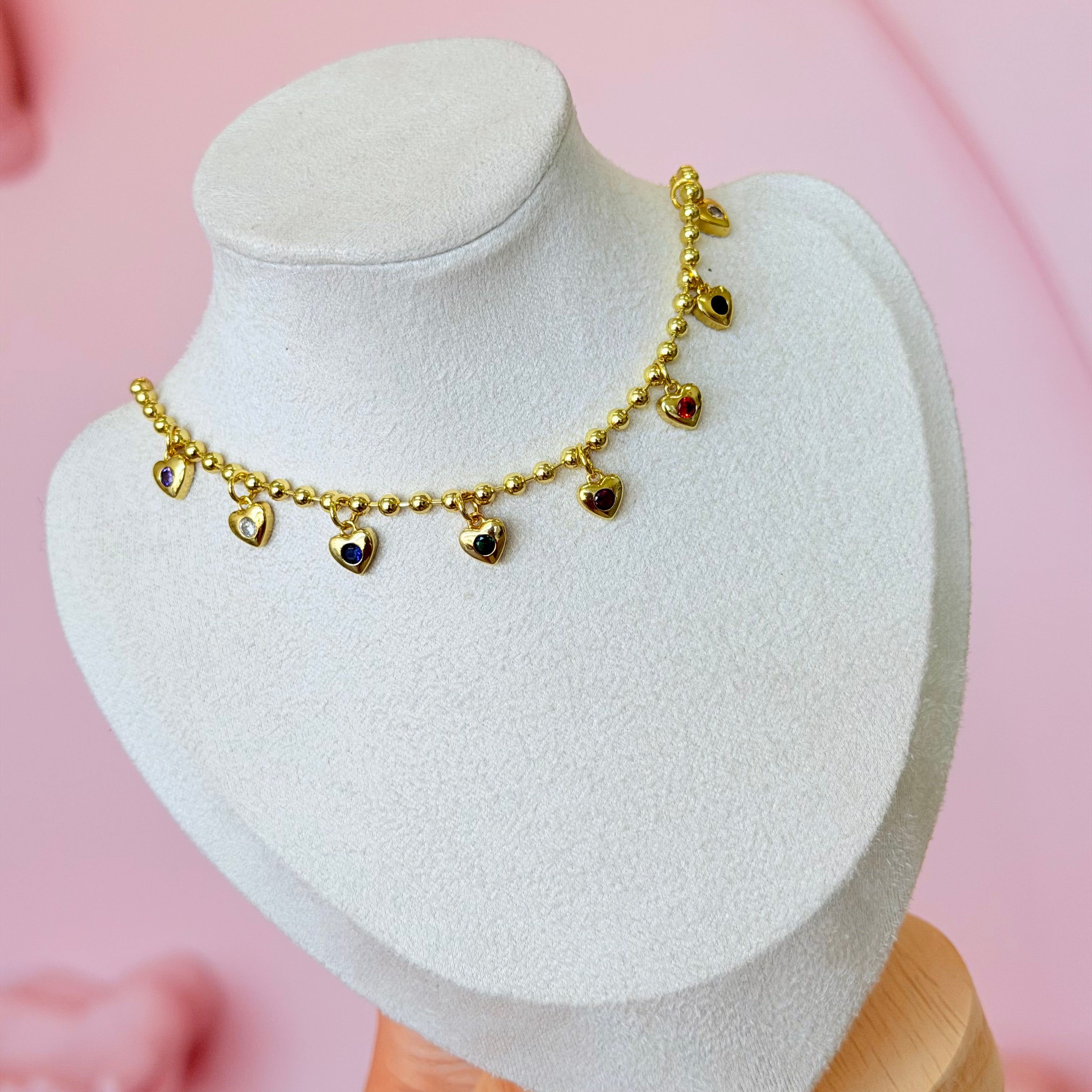 Sweet Crystal Heart Necklace