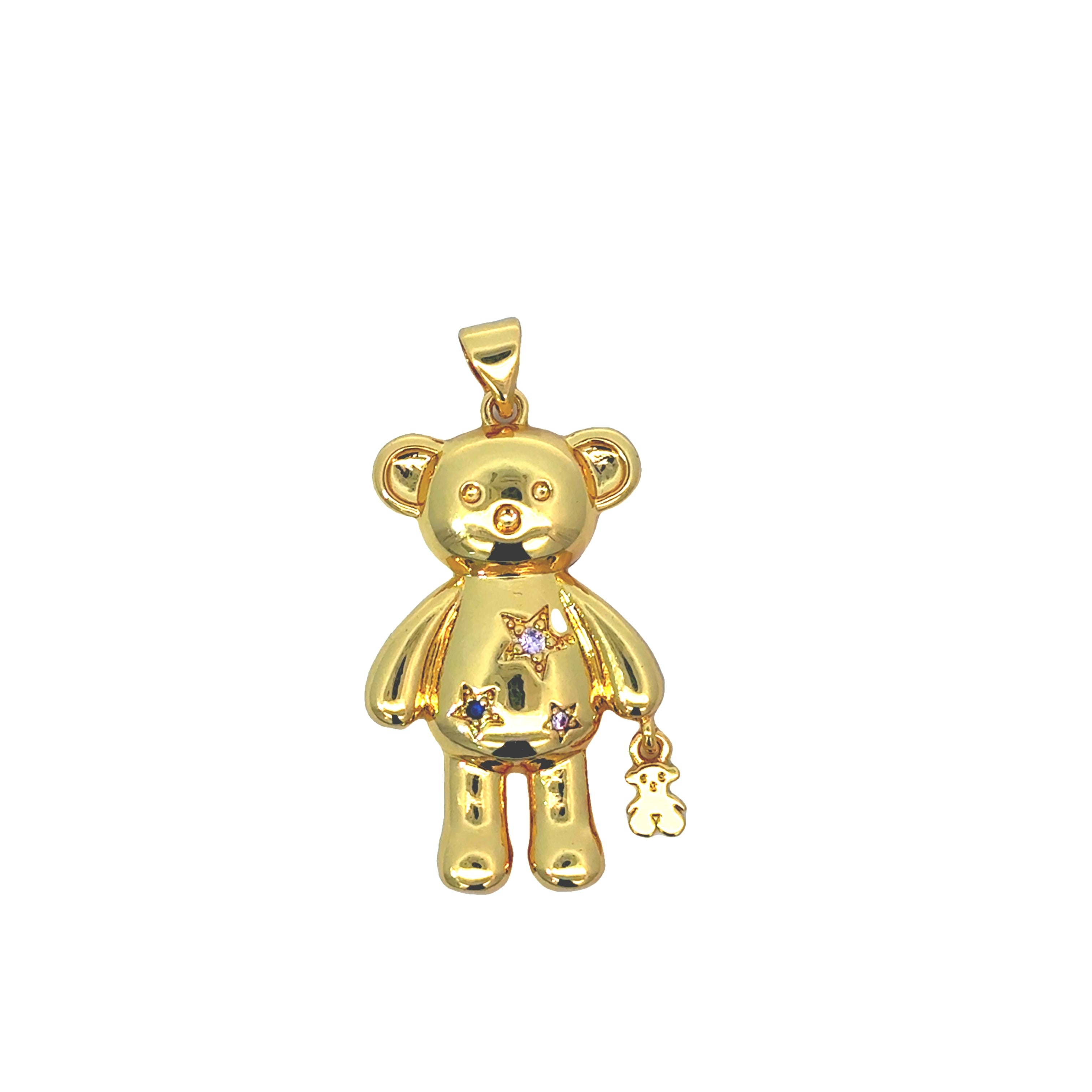 Chunky Teddy Bear Heart Charm