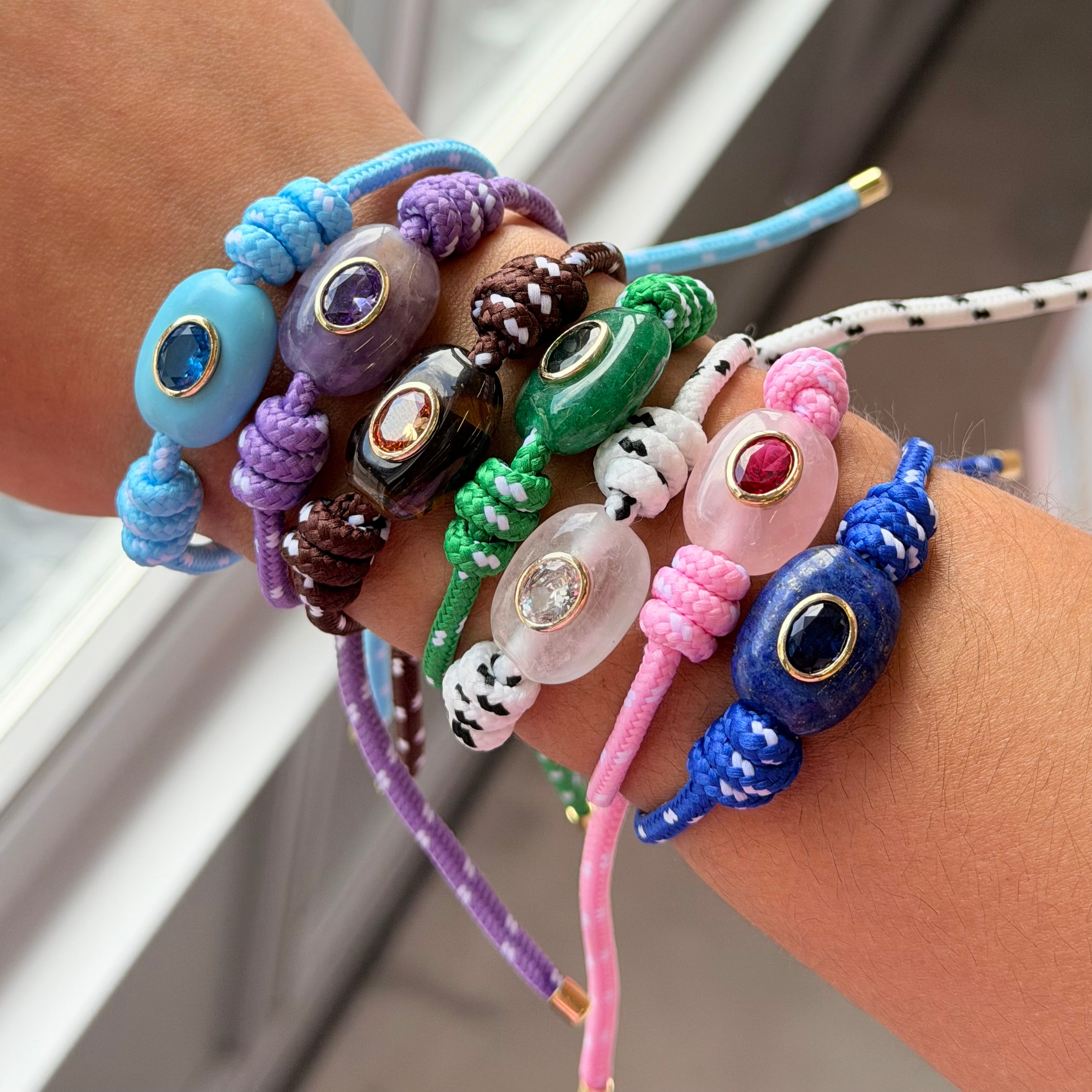 Lucky Eye Natural Stone Cord Bracelet