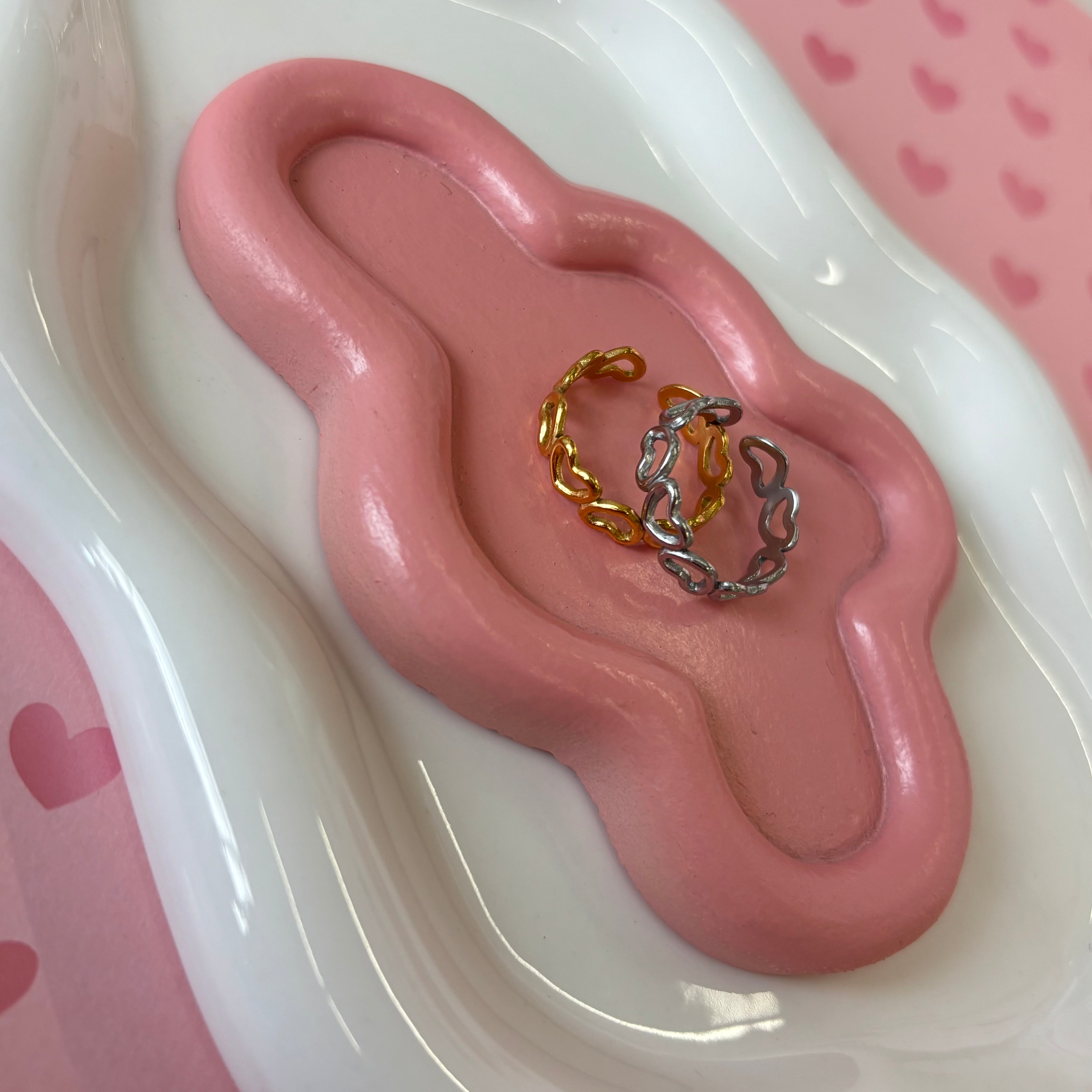 Puffed Open Heart Ring