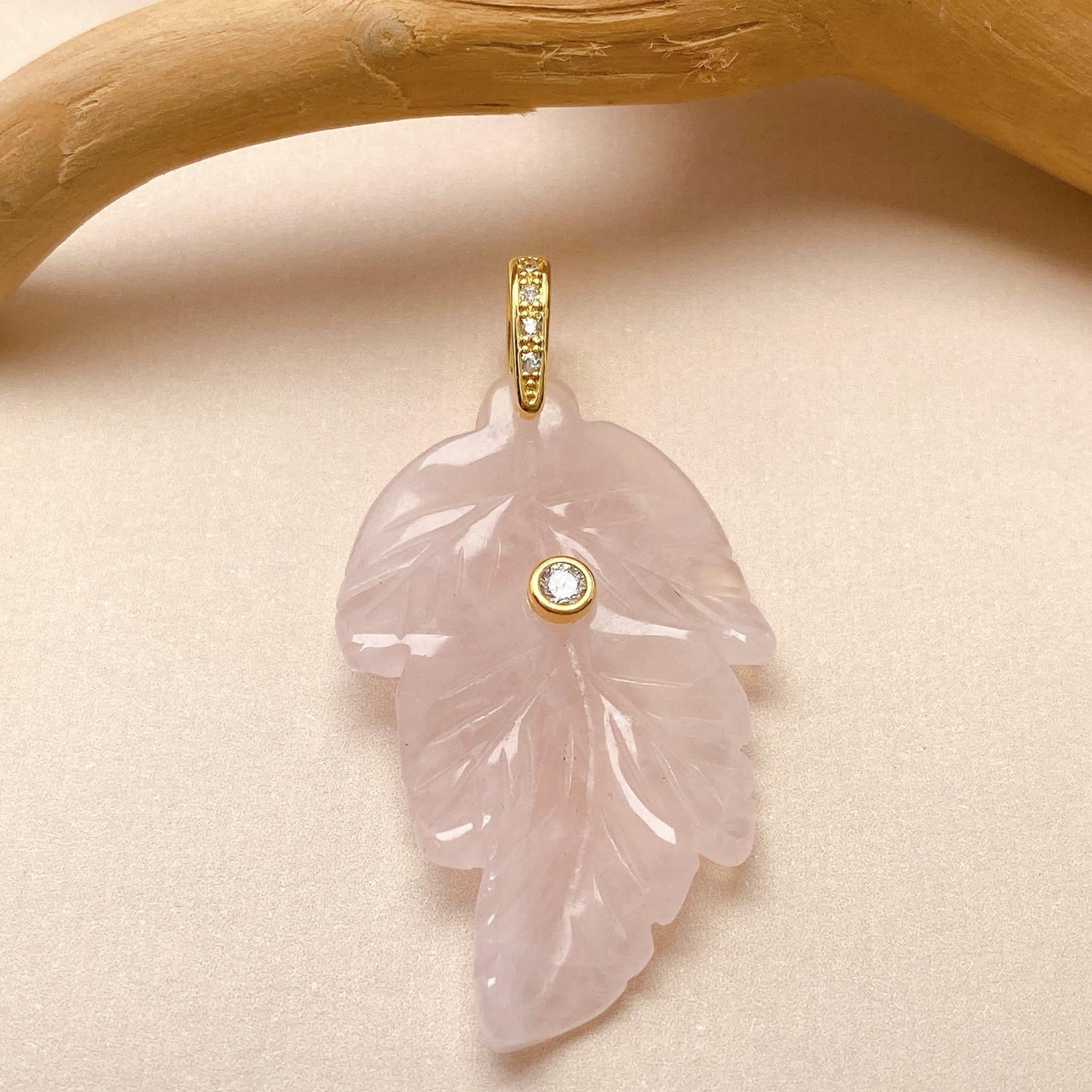 Leaf Natural Gemstone Charm