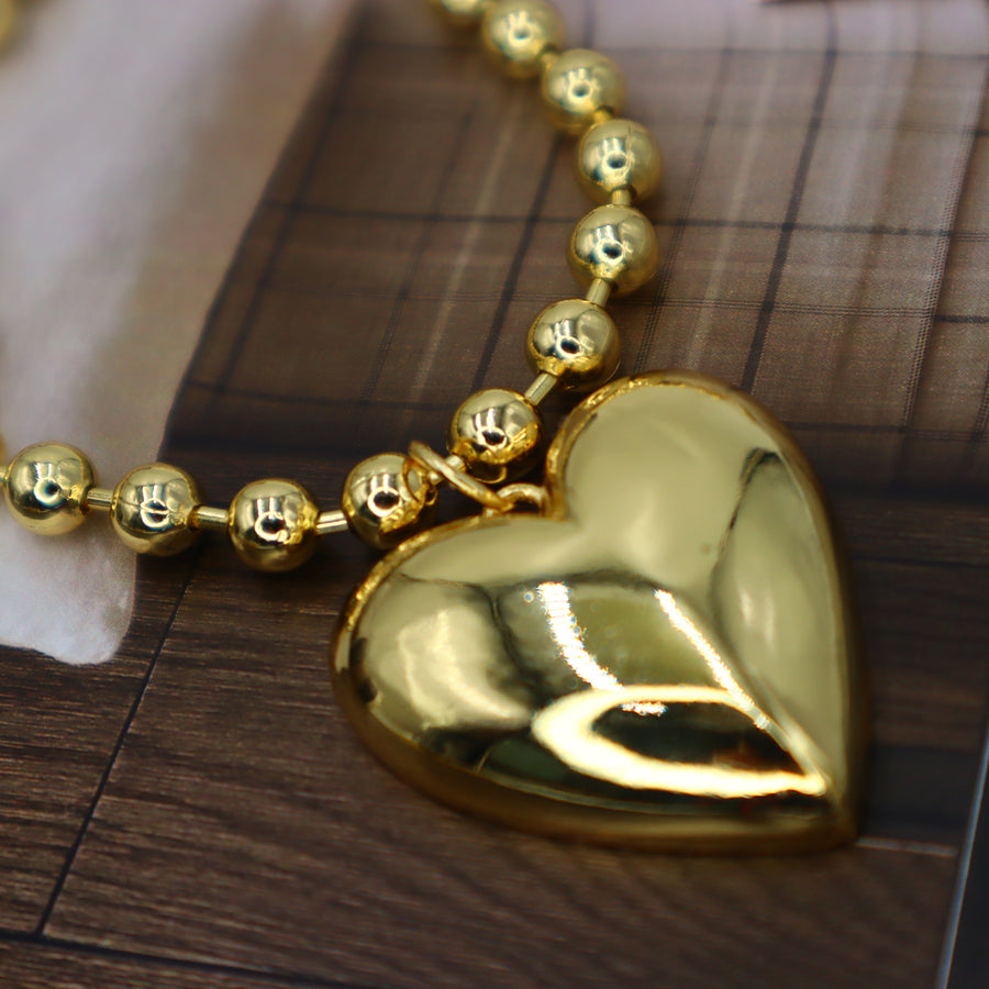 Chunky Heart Beads Necklace