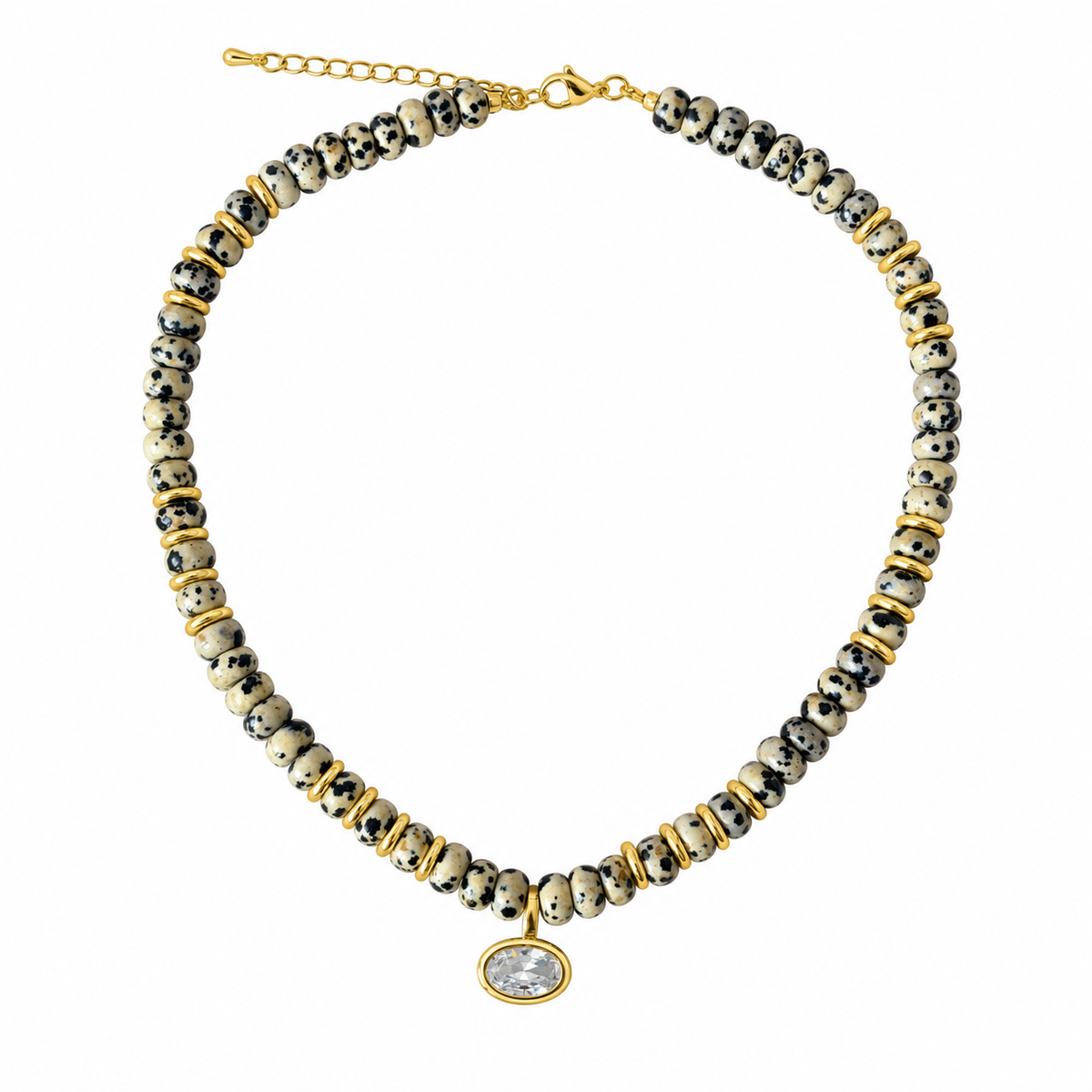 Dalmatian Crystal Drop Necklace