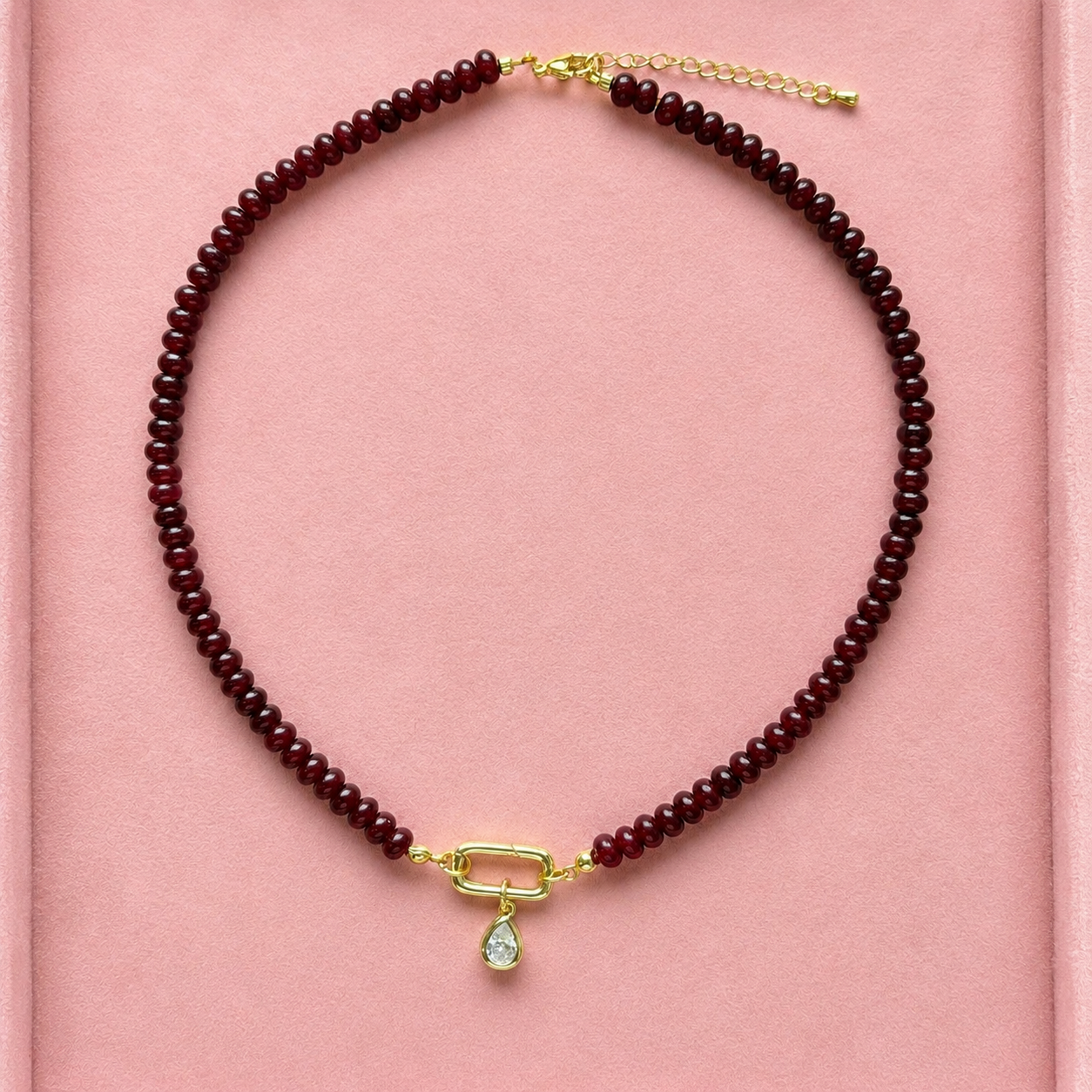 Burgundy Drop Necklace