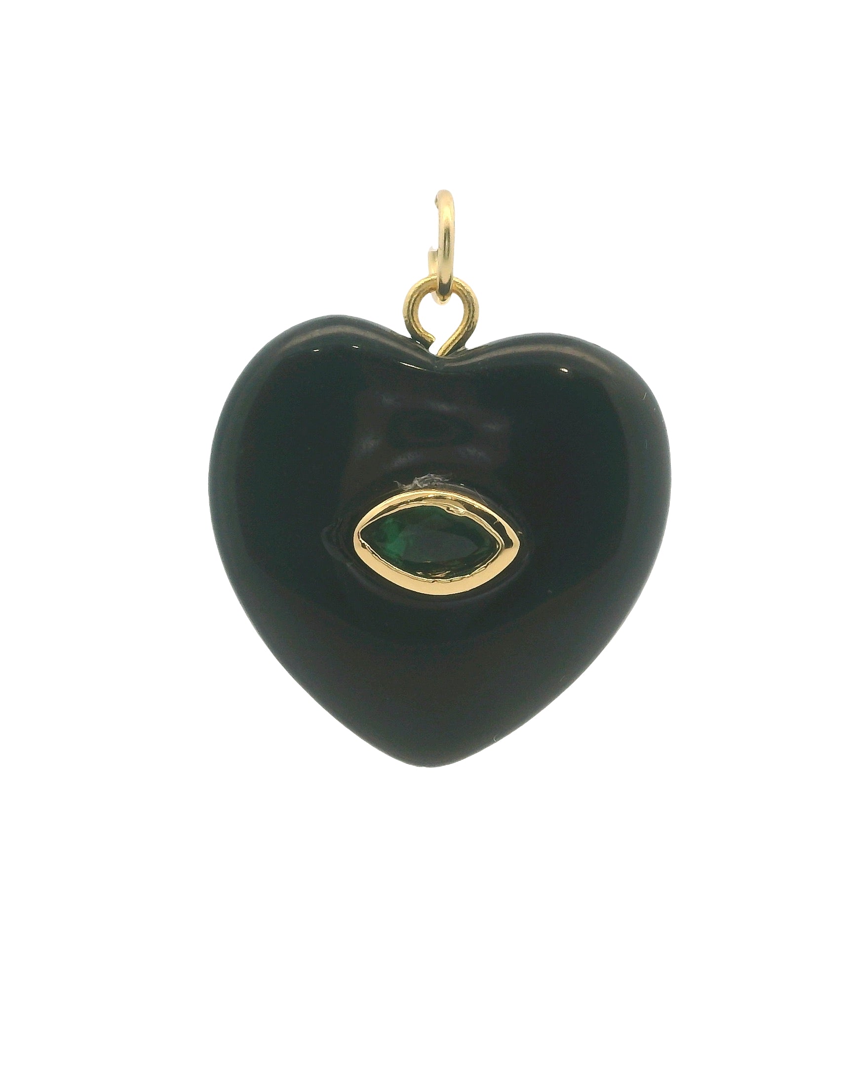 Natural Stone Heart Evil Eye Charm