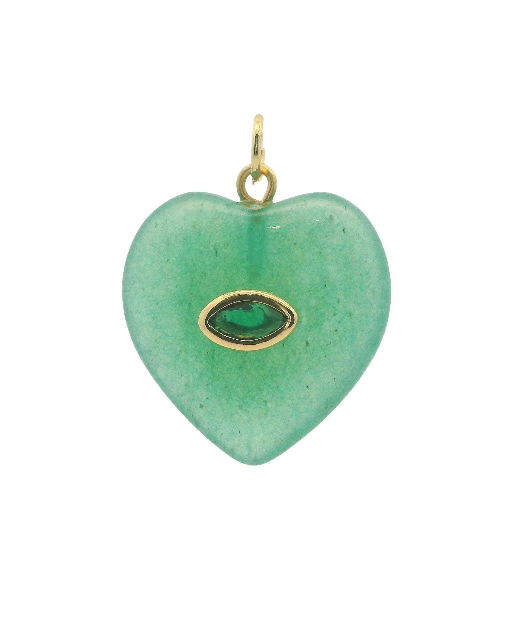 Natural Stone Heart Evil Eye Charm