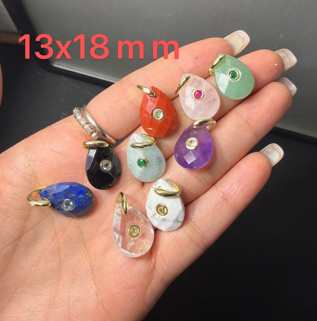 Luna Round Natural Stone Charm