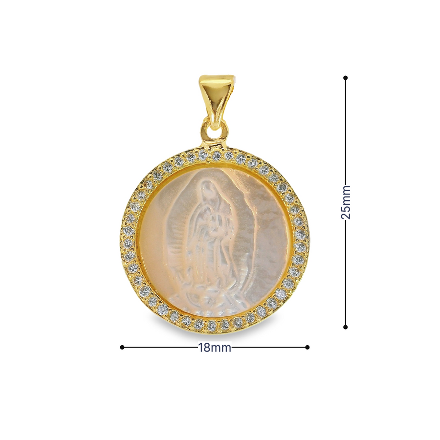 Guadalupe Nacar Round Crystal Frame Charm