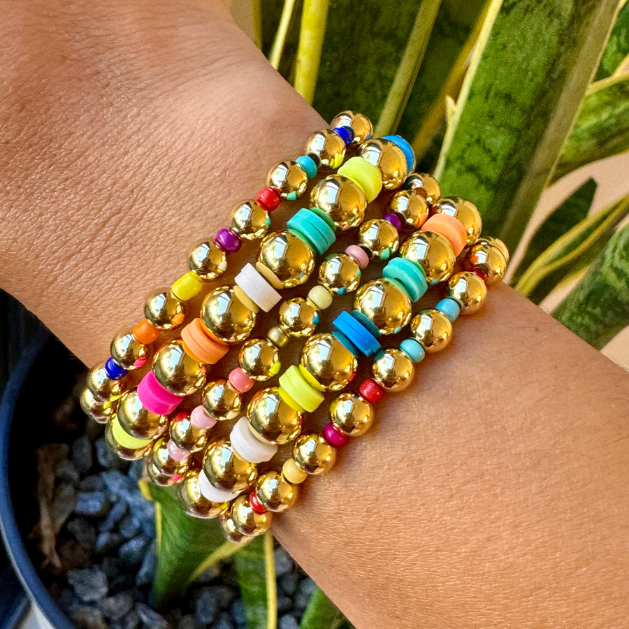 Rainbow Gold Beads Bracelet