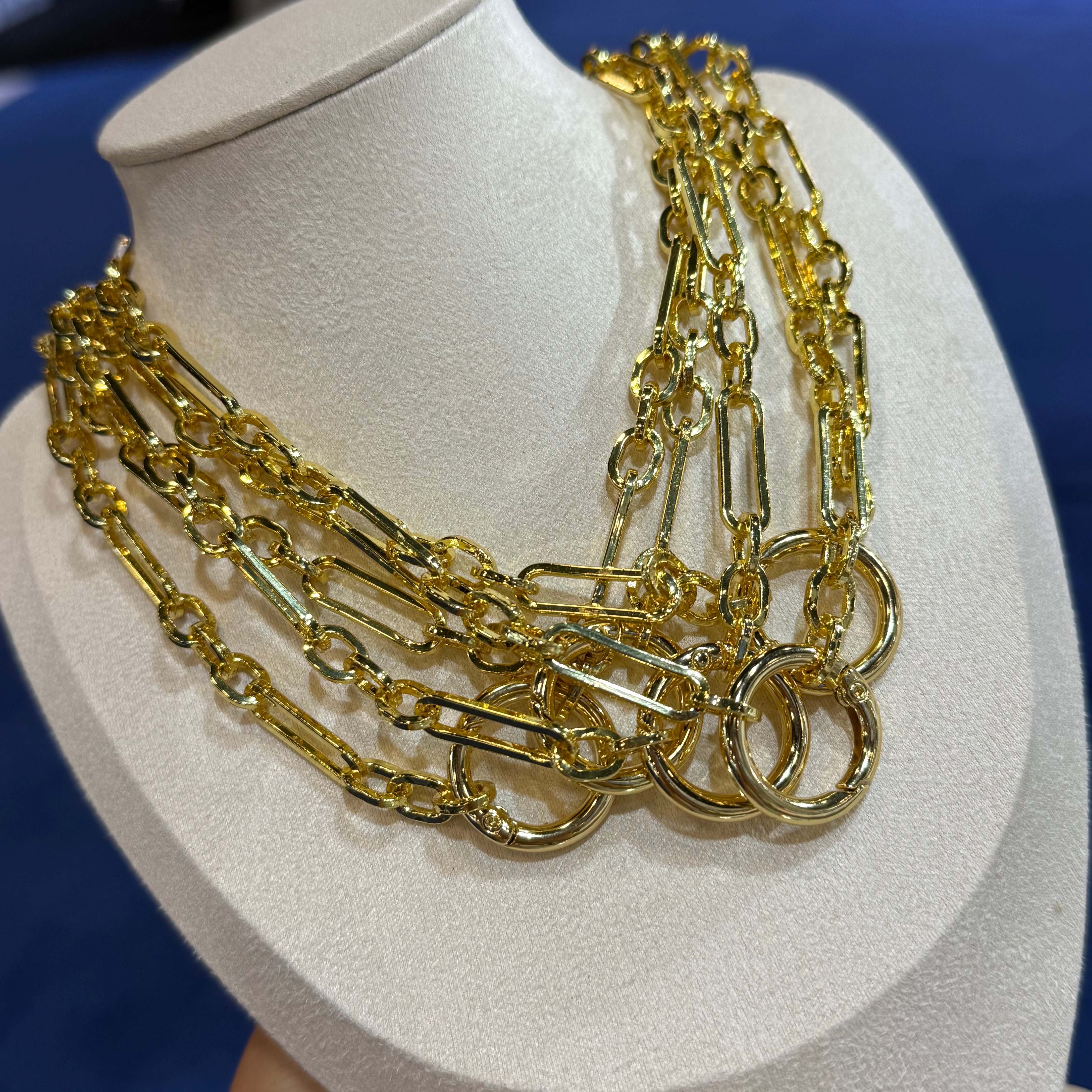 Round Loop Link Plus Ring Necklace
