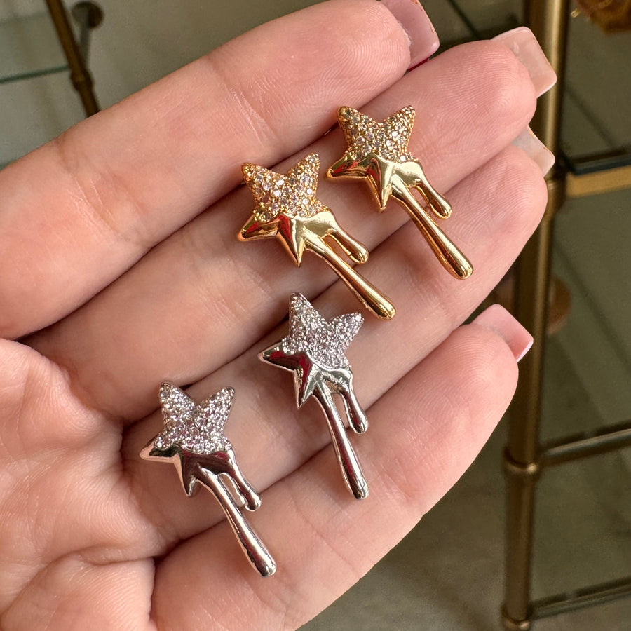 Drop Star Crystal Earrings