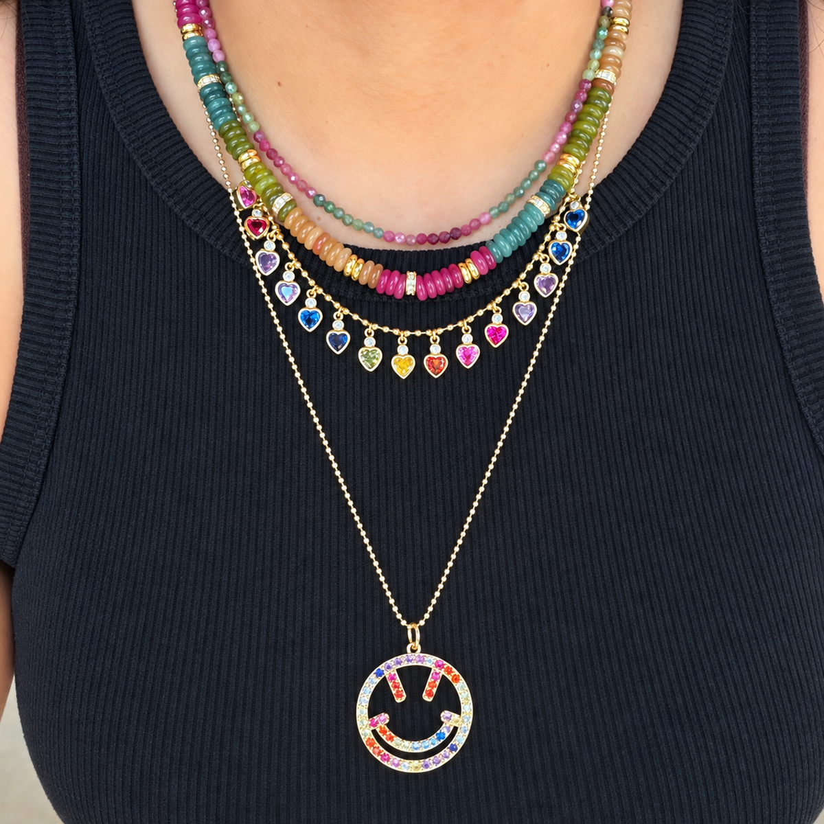 Rainbow Happy Face Charm