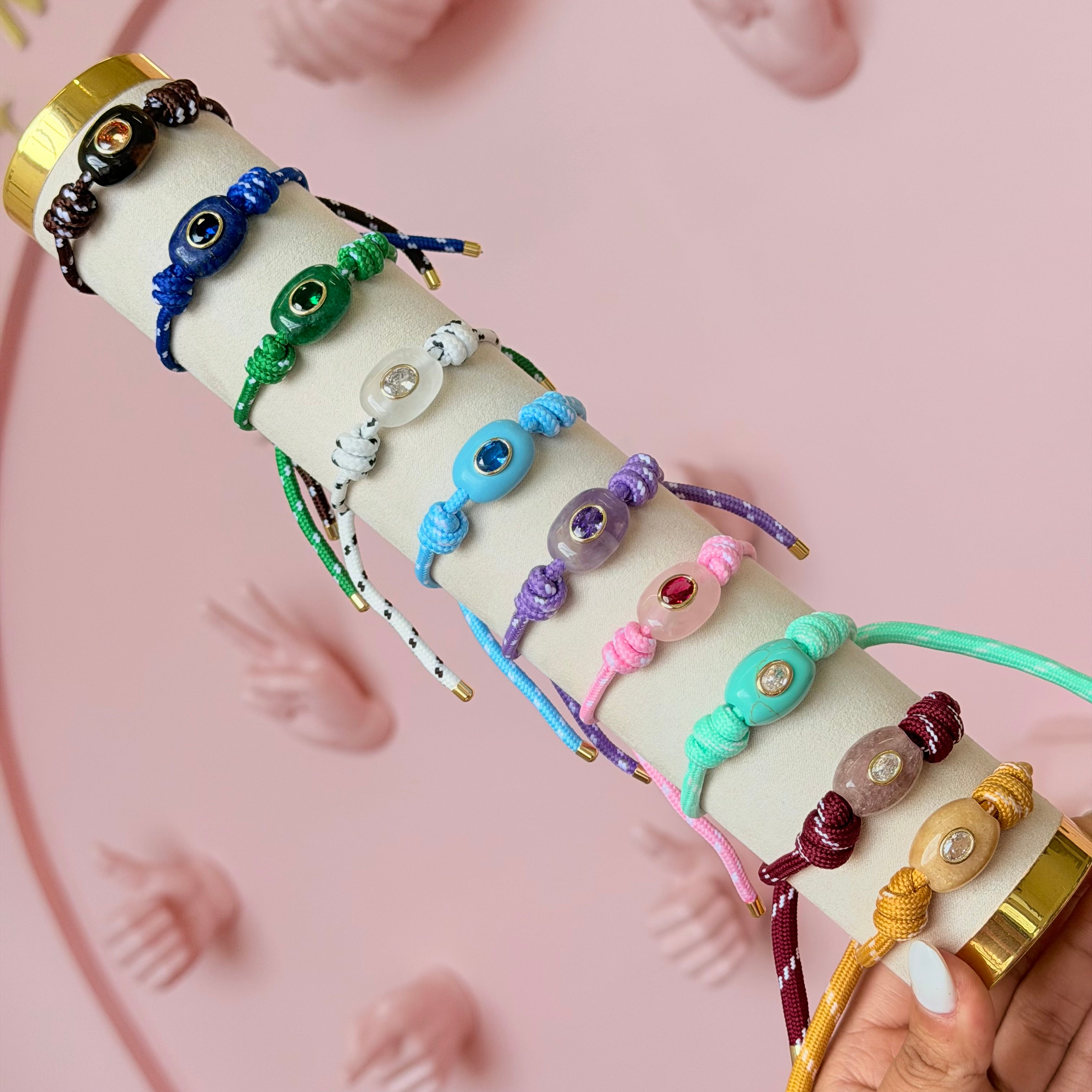 Lucky Eye Natural Stone Cord Bracelet