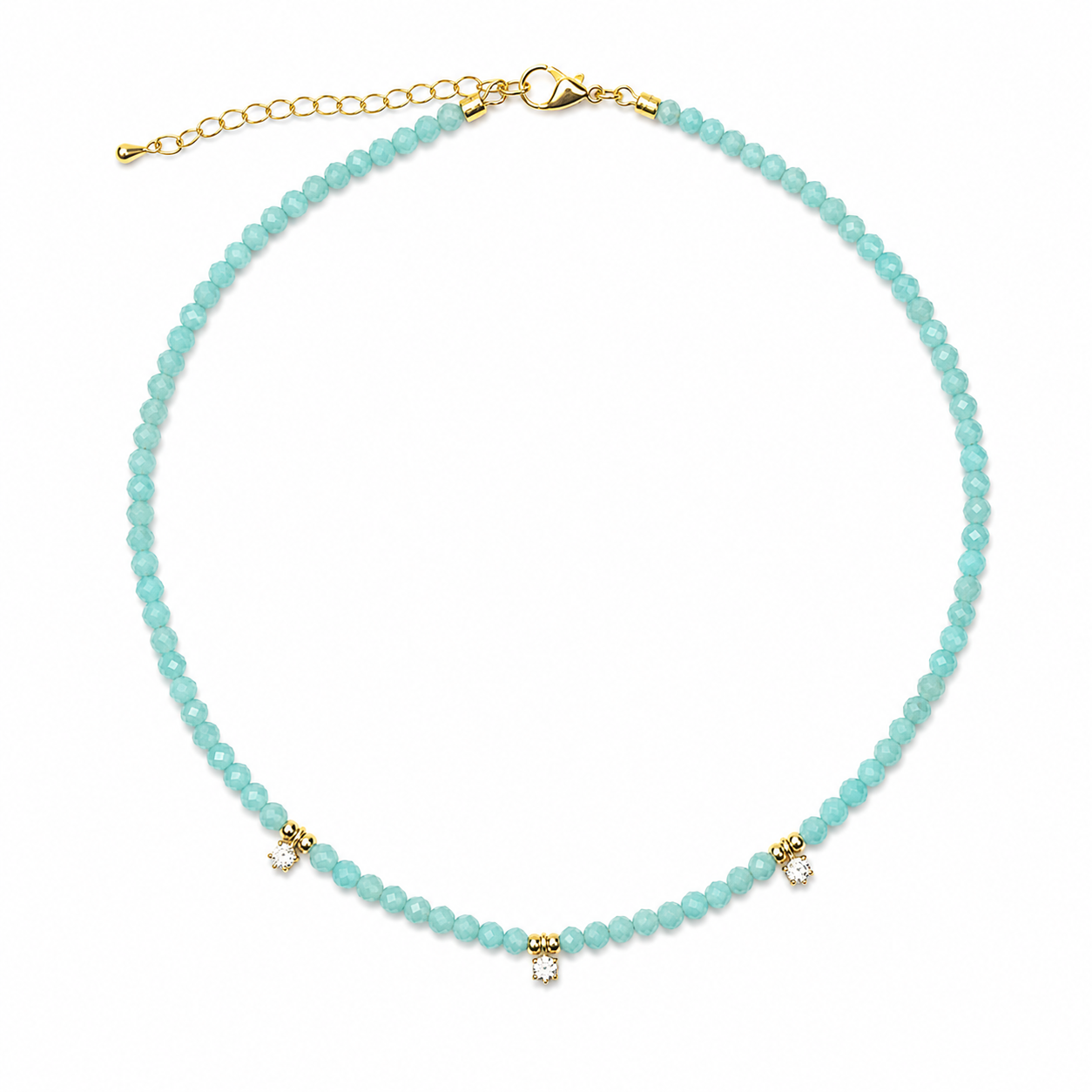 Crystal Bloom Natural Stone Necklace