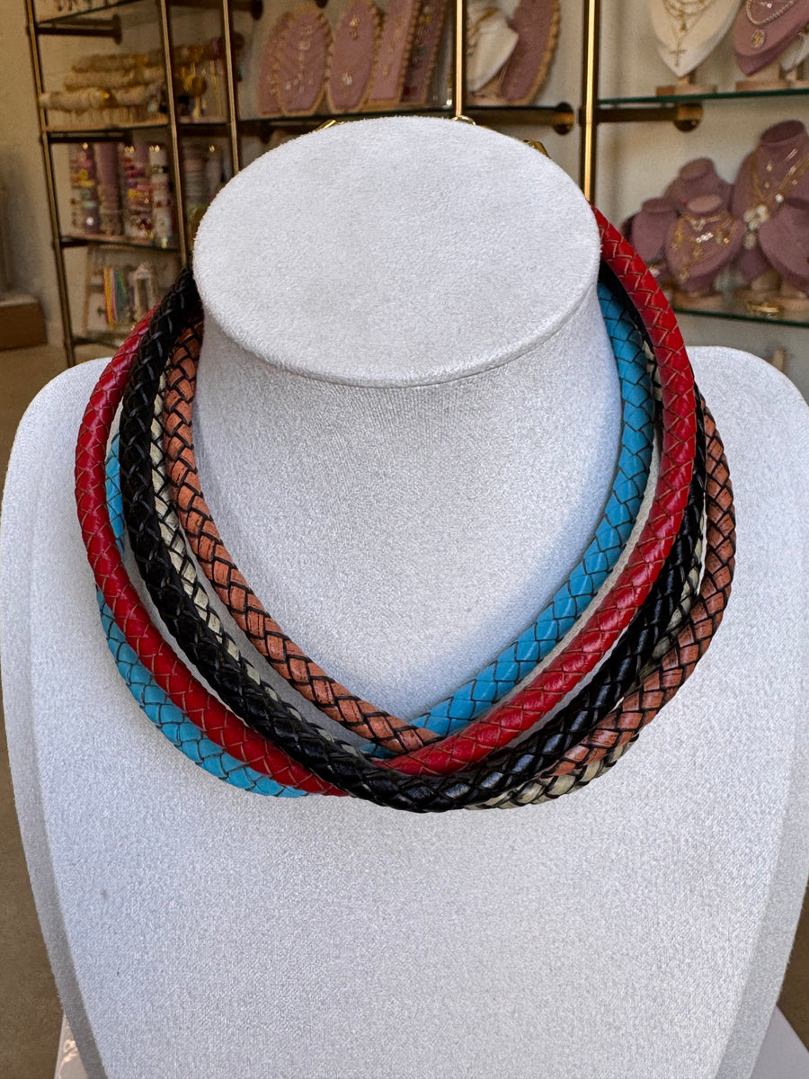 Round Snake Leather Necklace