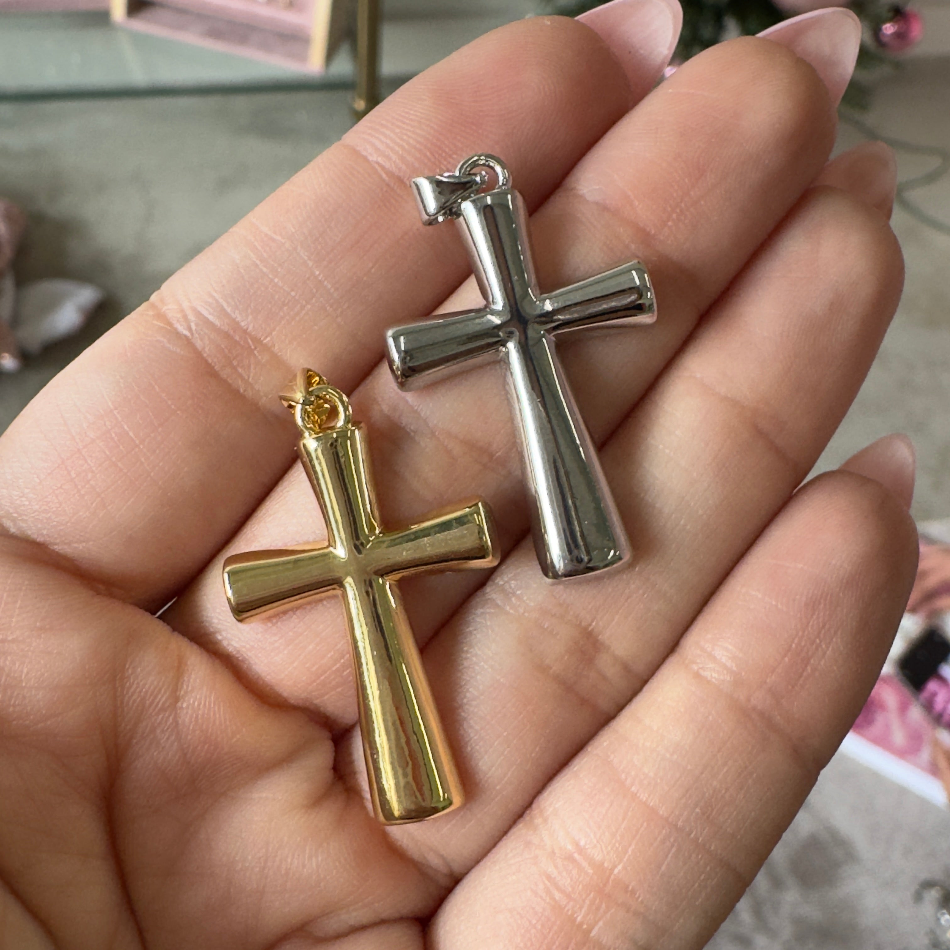 Chunky Cross Charm