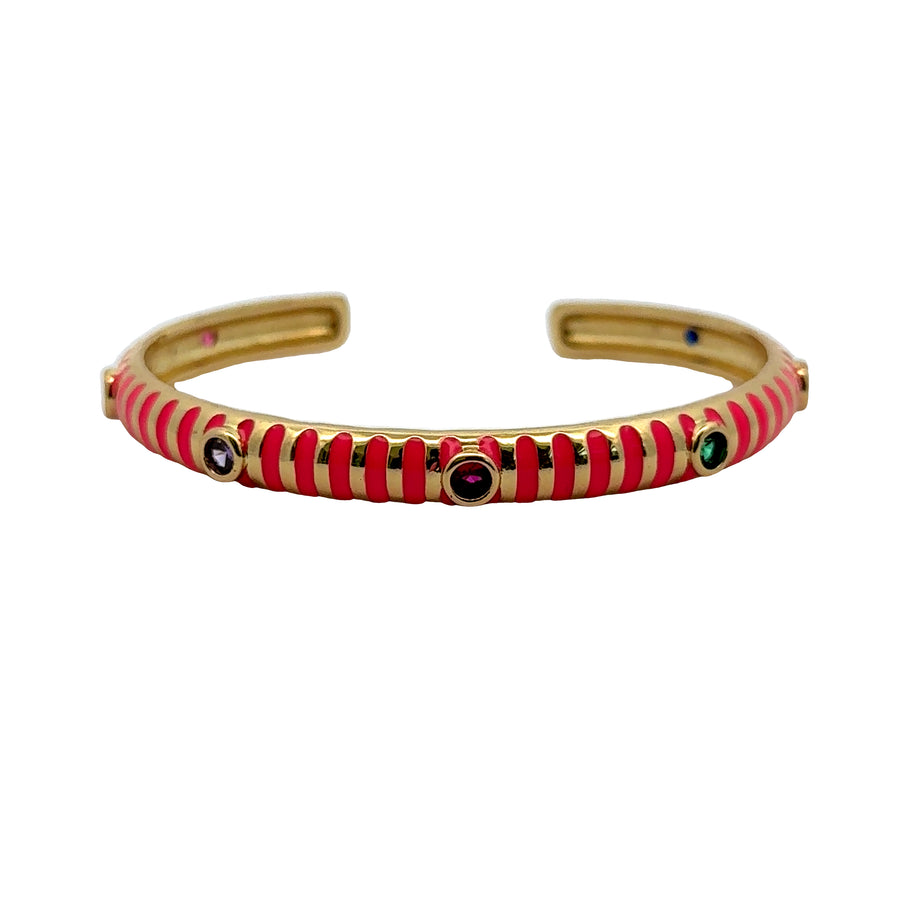 Enamel Lines Crystal Bracelet