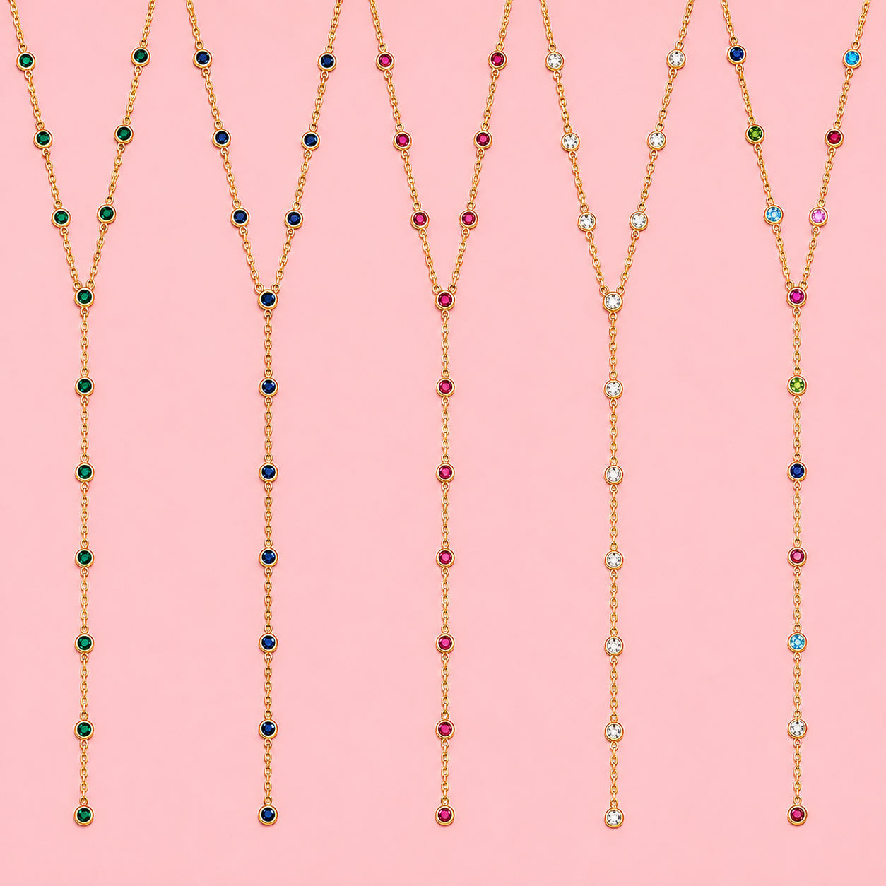 Crystal Cascade Y Necklace
