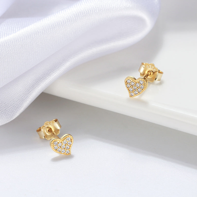 Hearts Crystal Studs