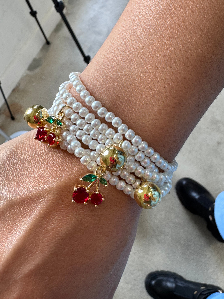 Cherry Multi Pearls Bracelet