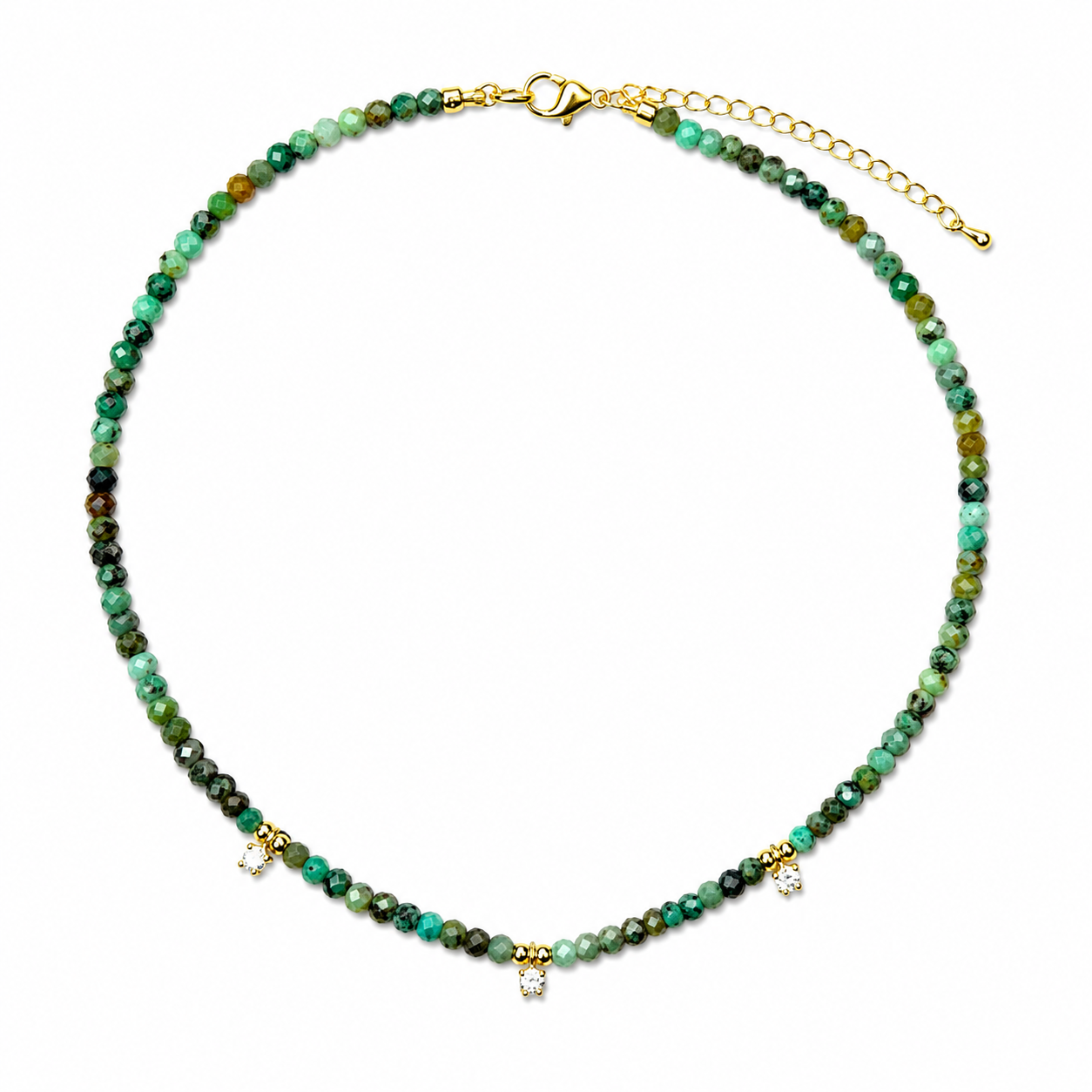 Crystal Bloom Natural Stone Necklace