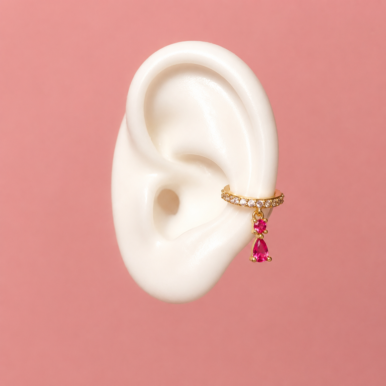Crystal Tear Drop Earcuff