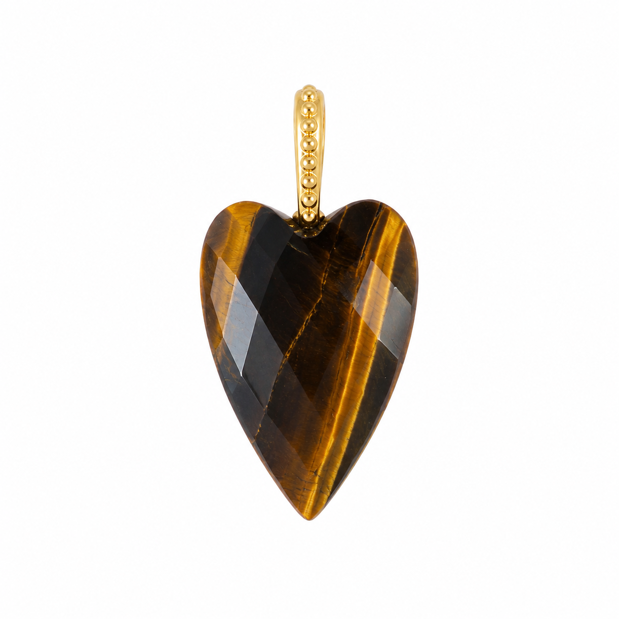 Heart long Natural Stone Charm