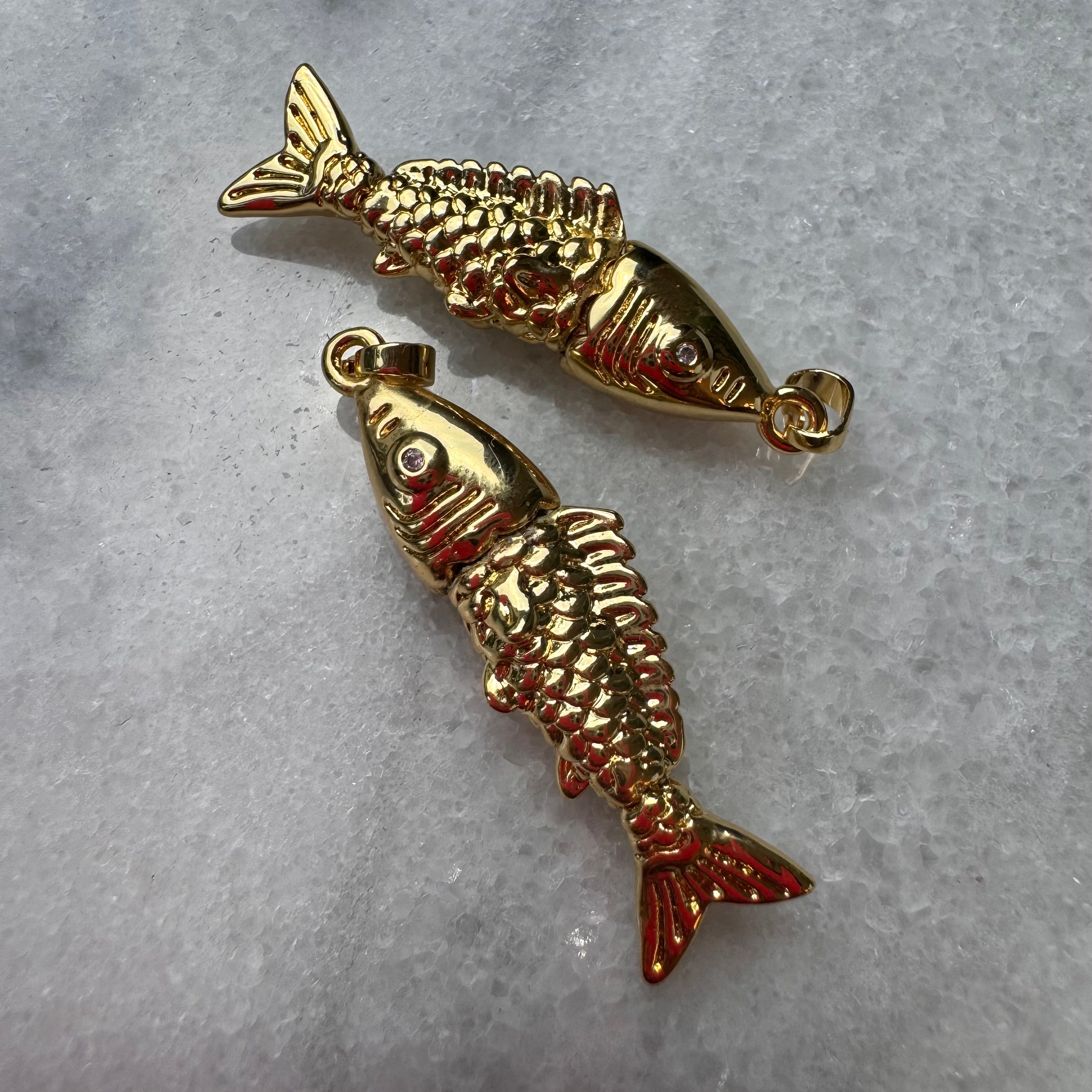 Gold Fish Texture Charm