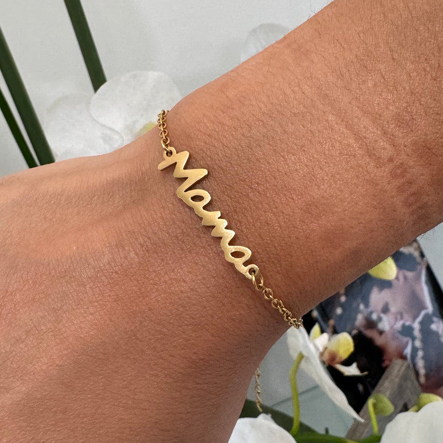 Mama Cursive Bracelet