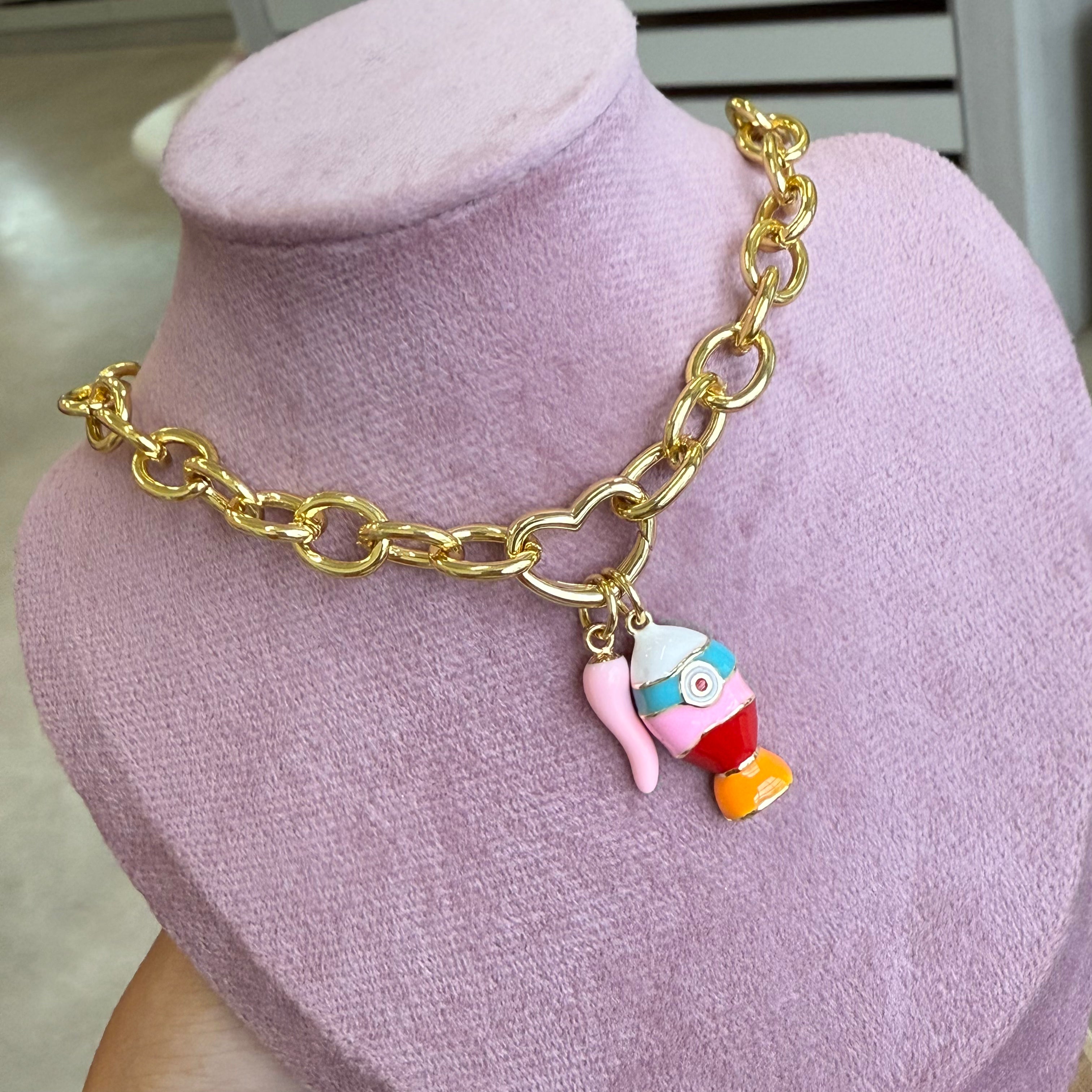Pastel Fish Necklace
