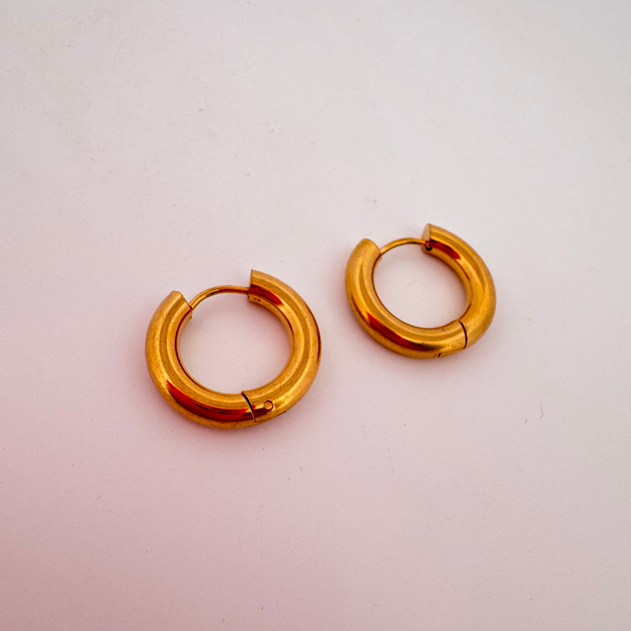 Chunky Doble Tone Hoops