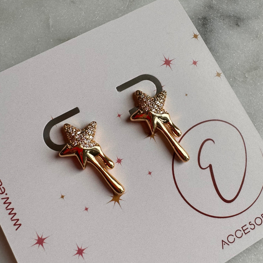 Drop Star Crystal Earrings