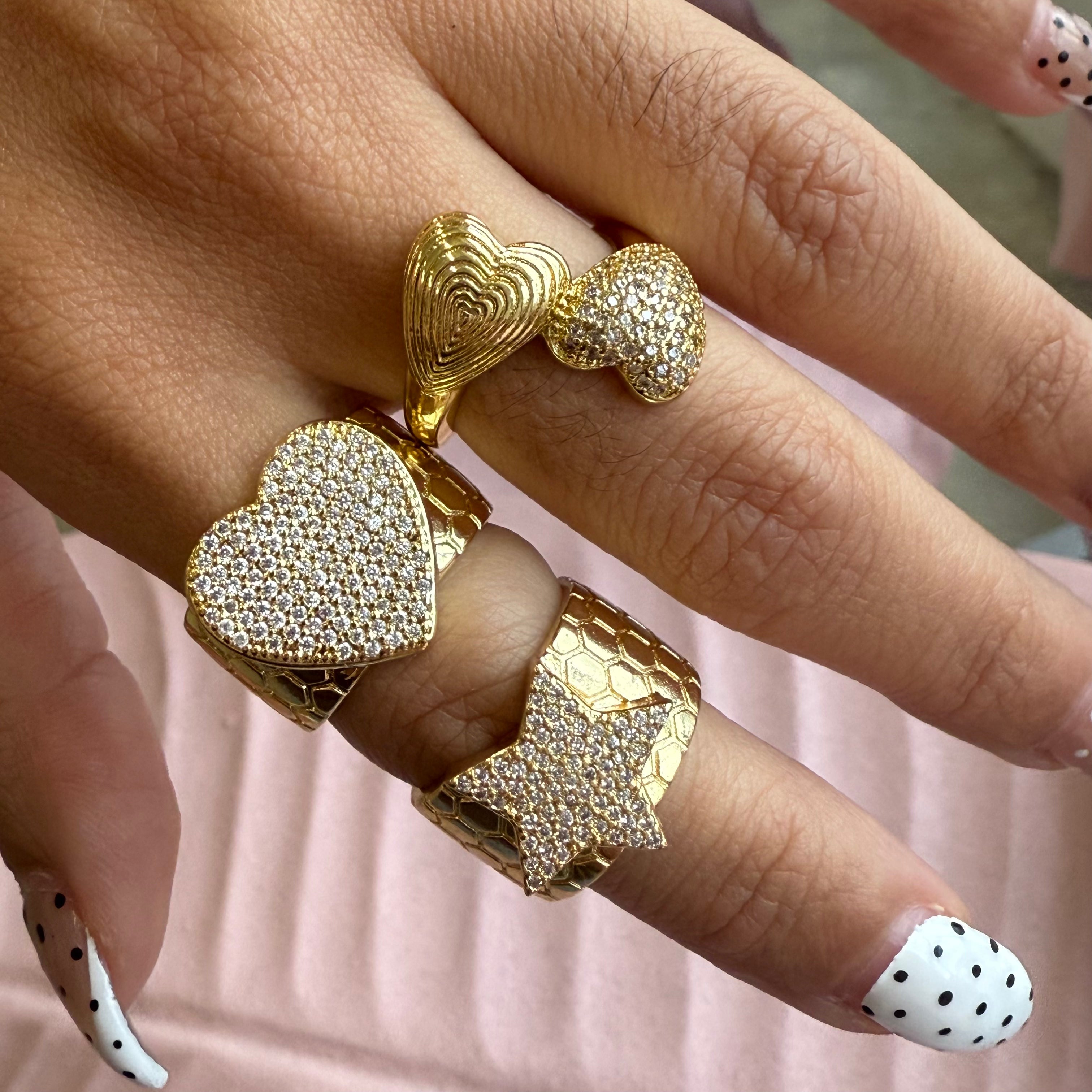 Full Zirconium Heart Shape Ring