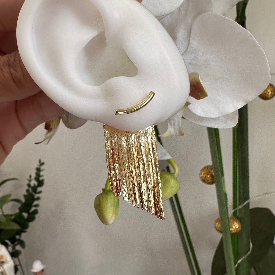 Gold Curtains Earrings