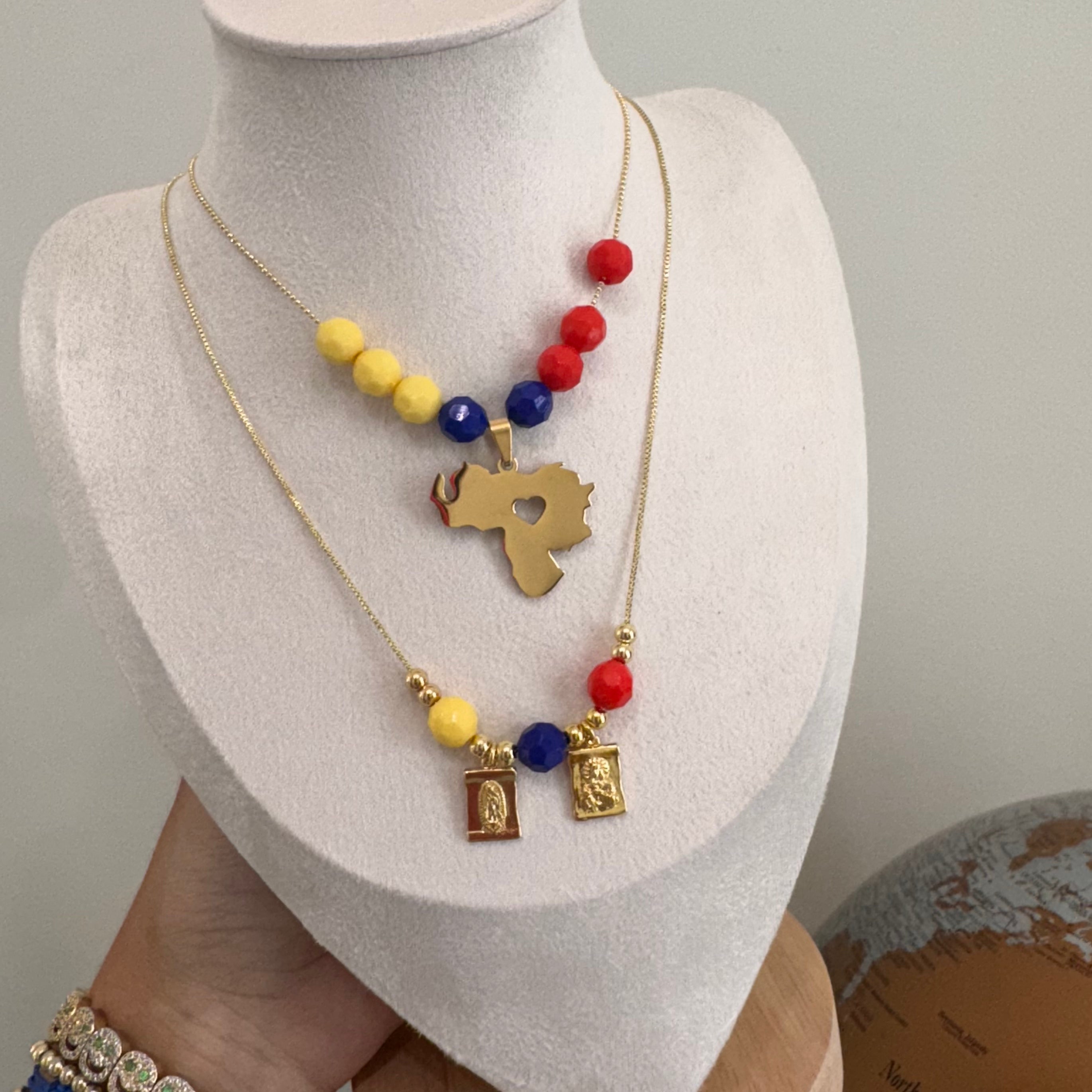 Tri Color Big Canutillo Necklace