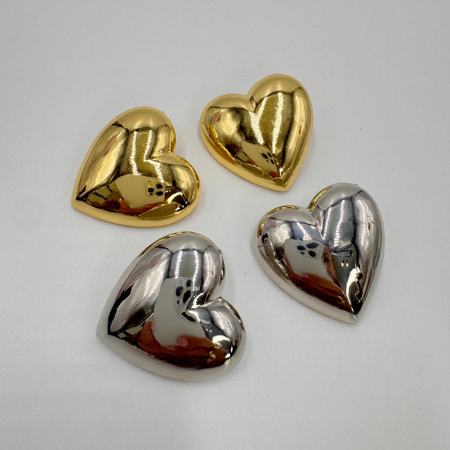 Chunky Big Hearts Earrings