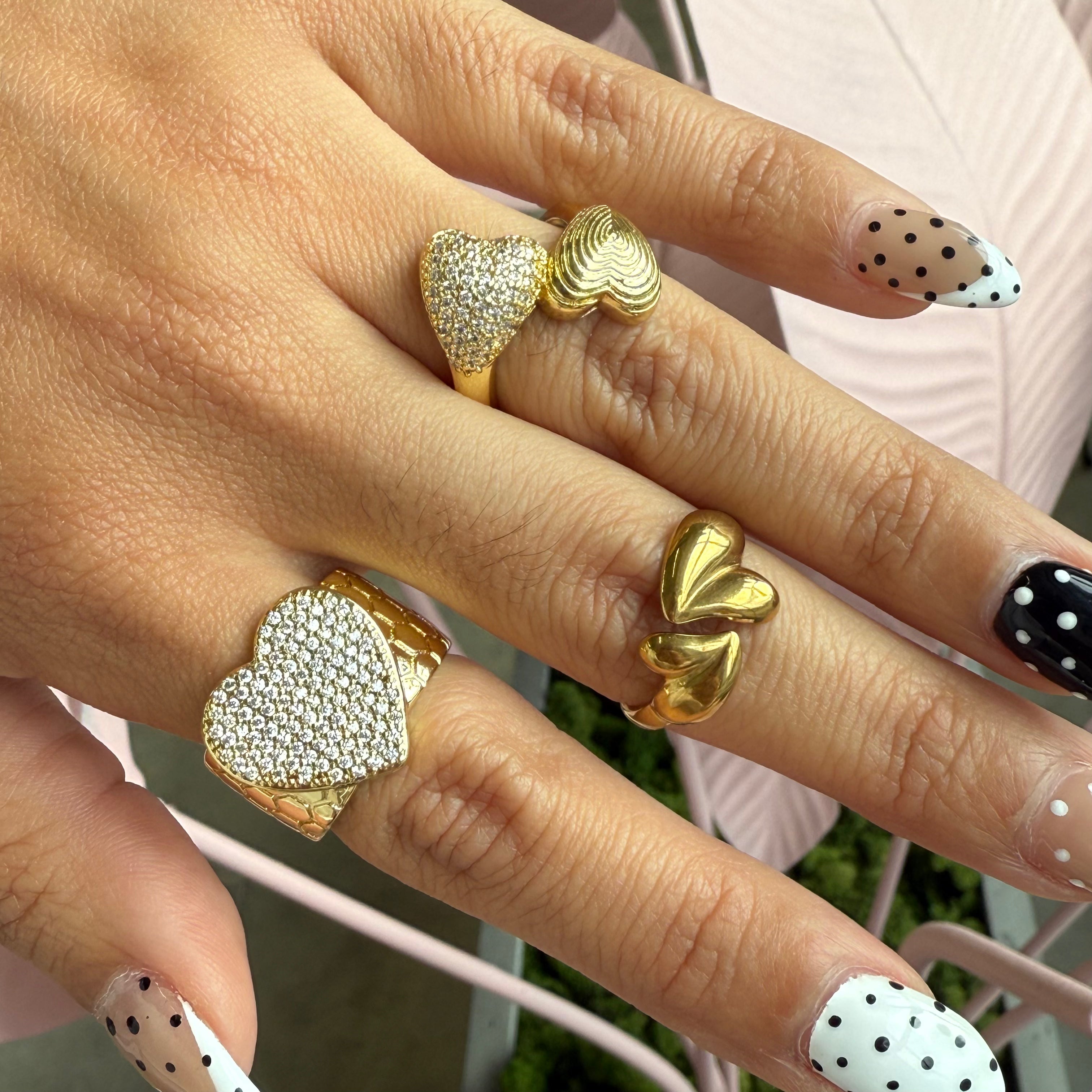 Full Zirconium Heart Shape Ring