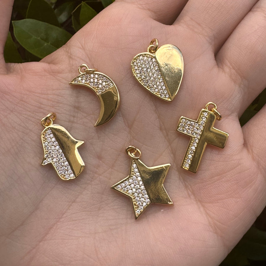 Half Zirconium Shape Charms