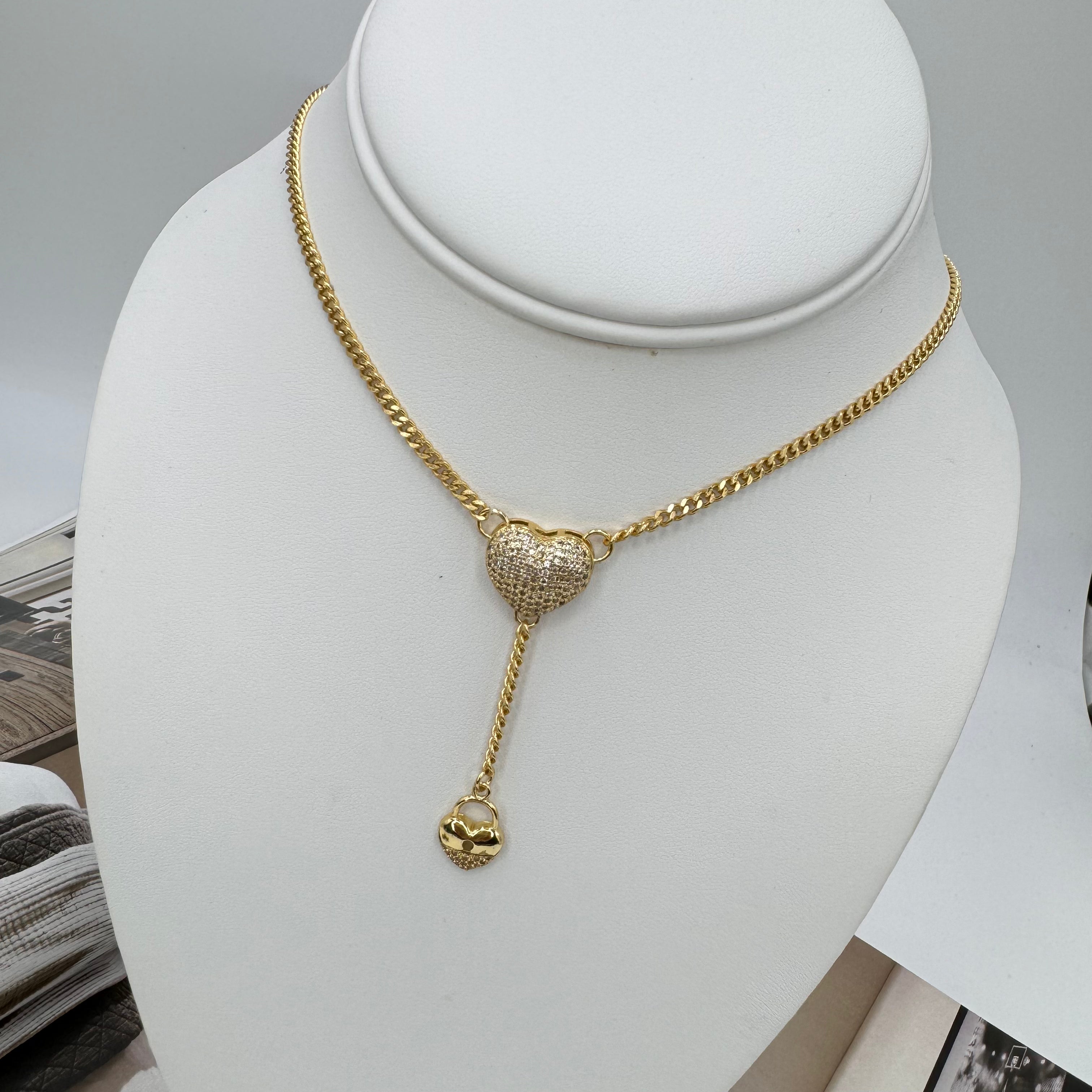 Heart Cuban Layer Necklace