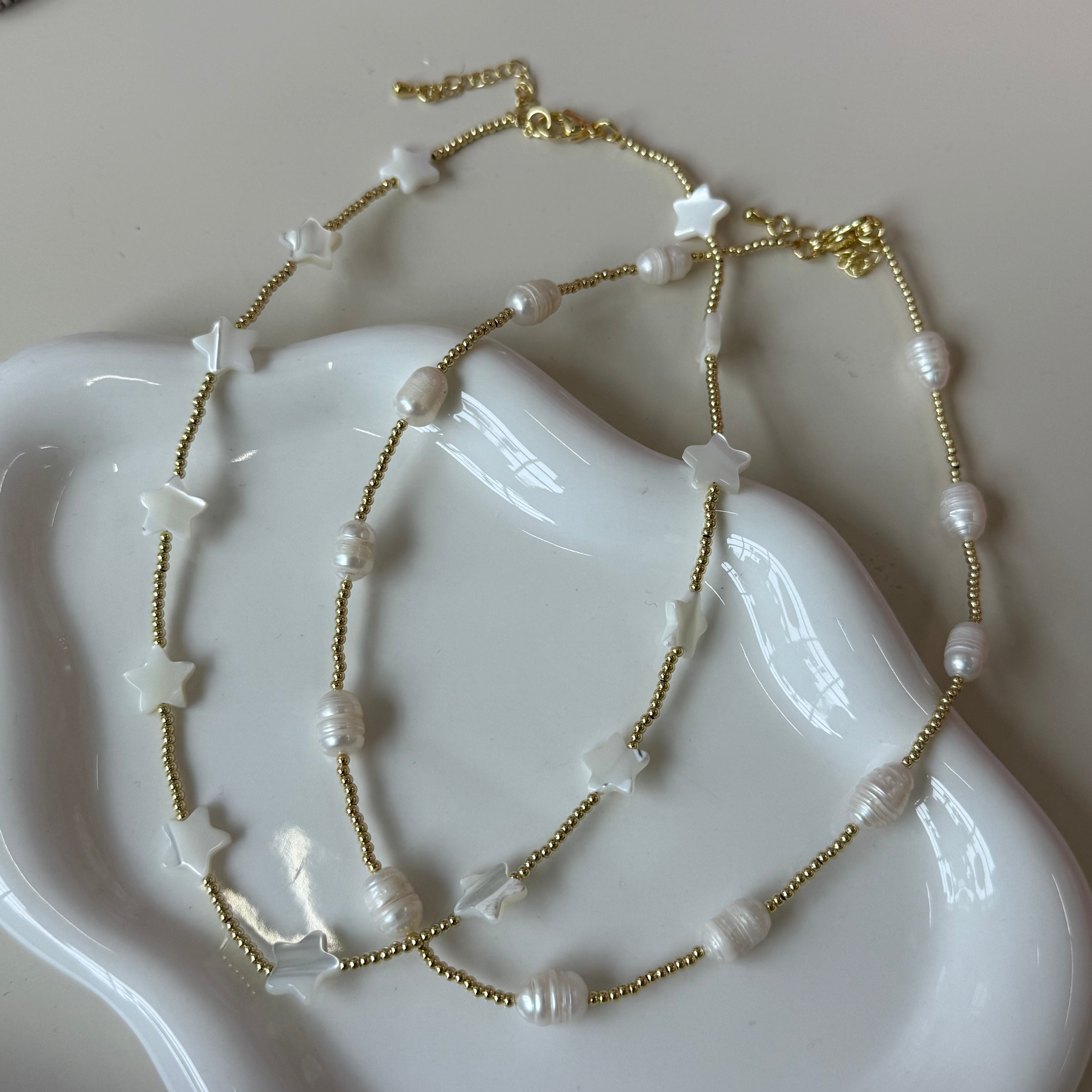 Peaceful Pearls and Nacar Necklace
