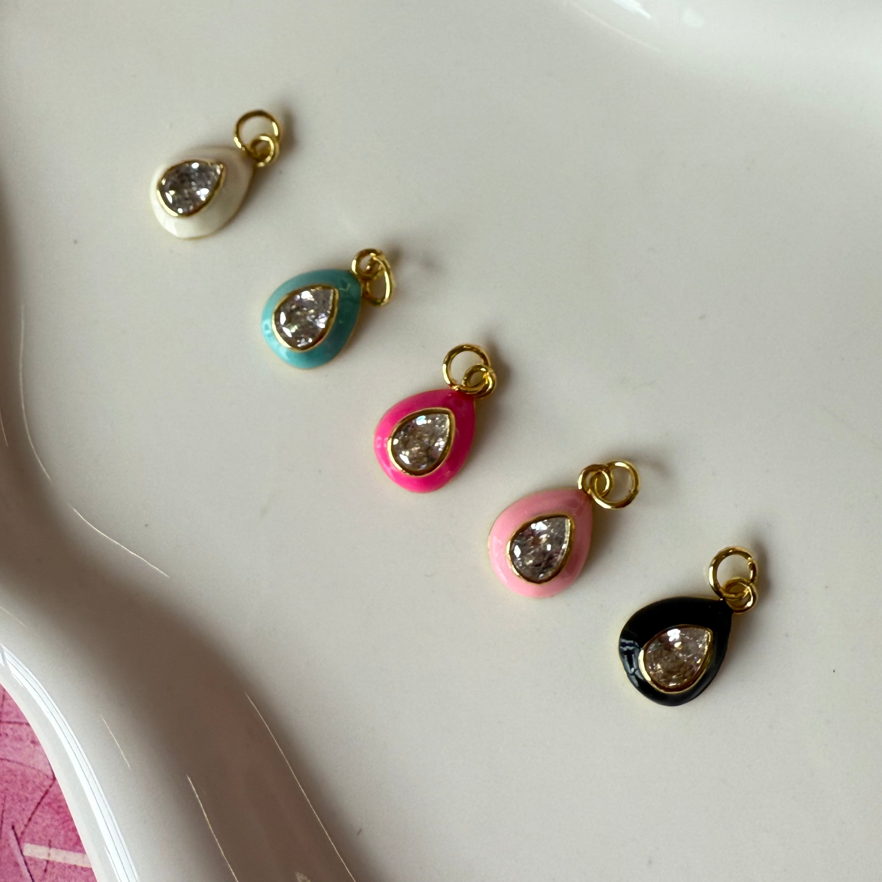 Tear Drop Enamel Charm
