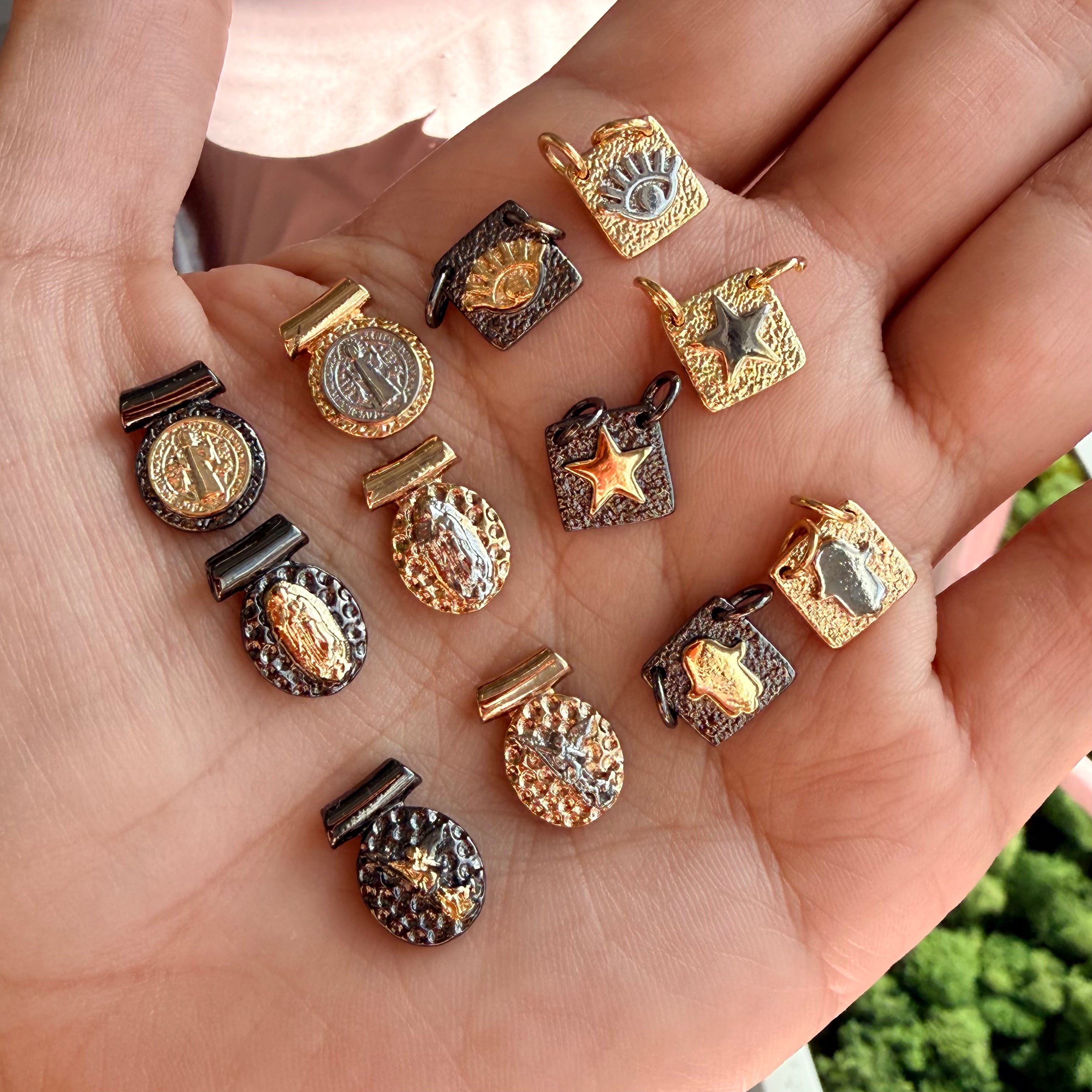 Charcoal Escapulario Charm