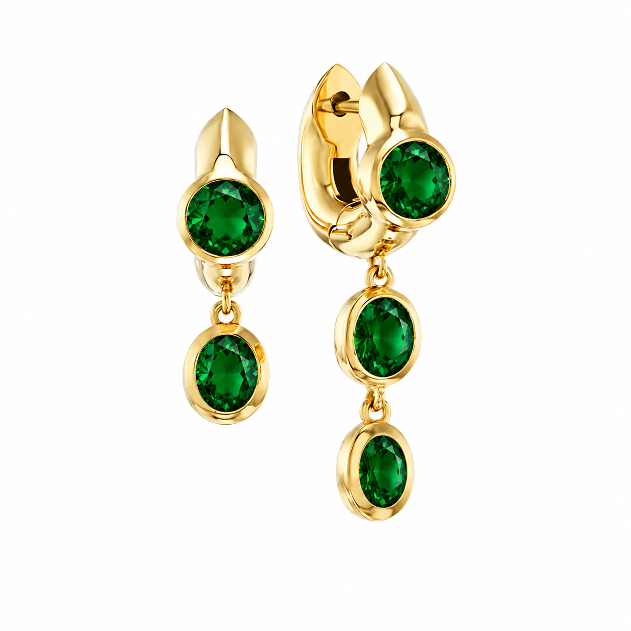 Double Drop Sparkle Huggie Earrings