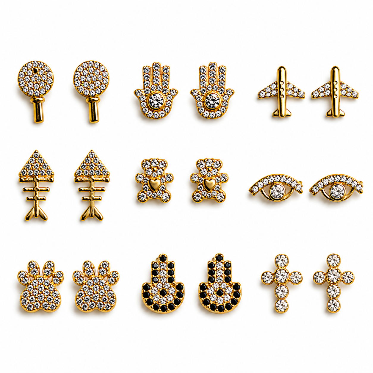 White Crystal Studs