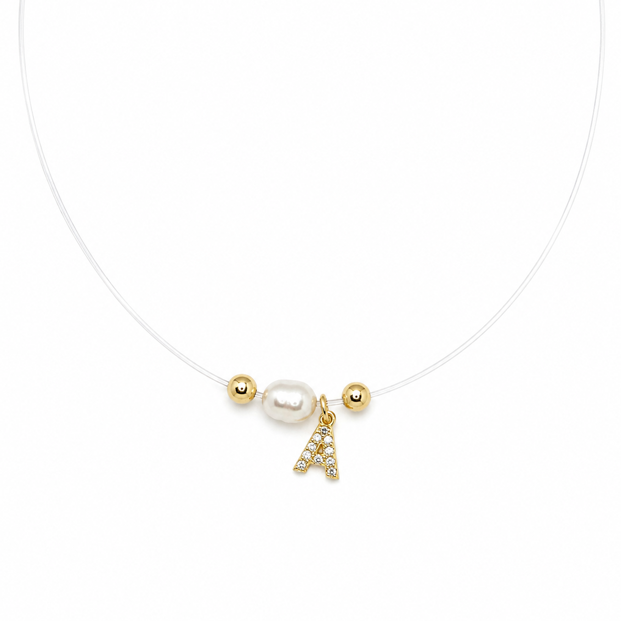 Pearl Zirconium Letter Initials