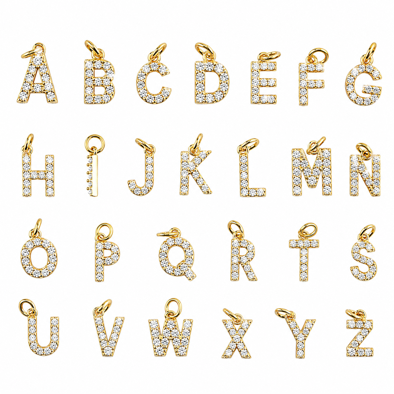 Zirconium Initial Letter Gold