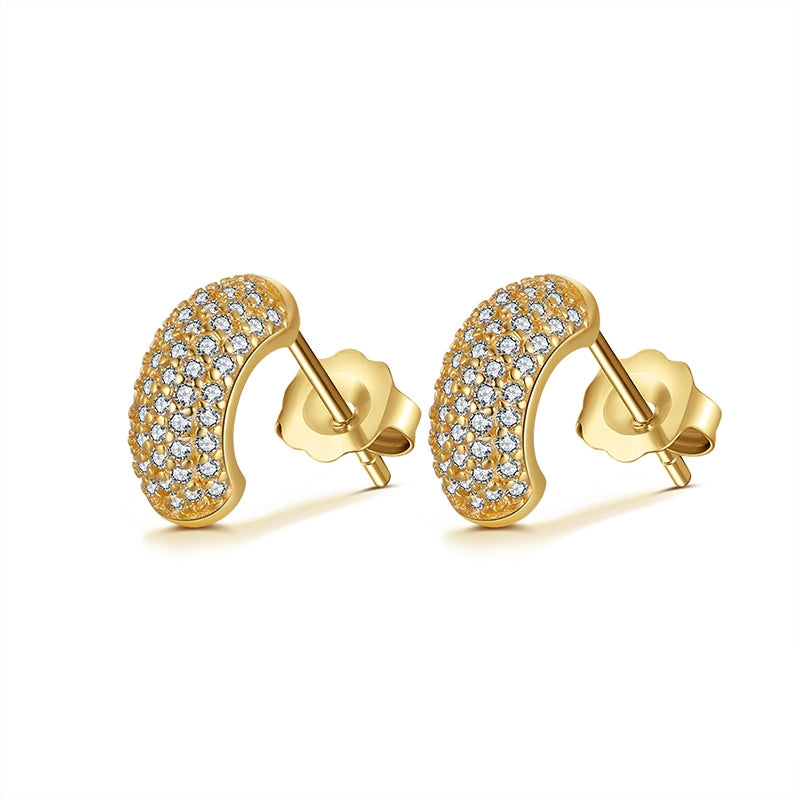 Zirconium Half Pave Earring