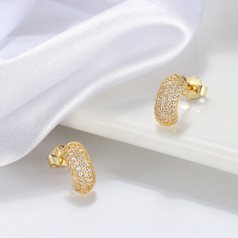 Zirconium Half Pave Earring